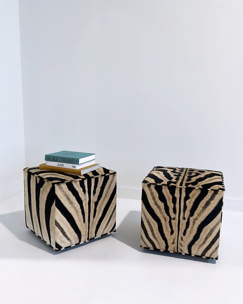 The Forsyth Cube Ottoman in Zebra