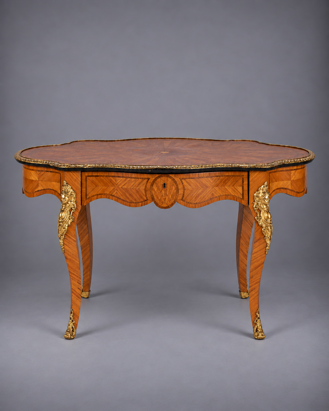 Late 19th c. Louis XV Style Inlaid Parlor Table