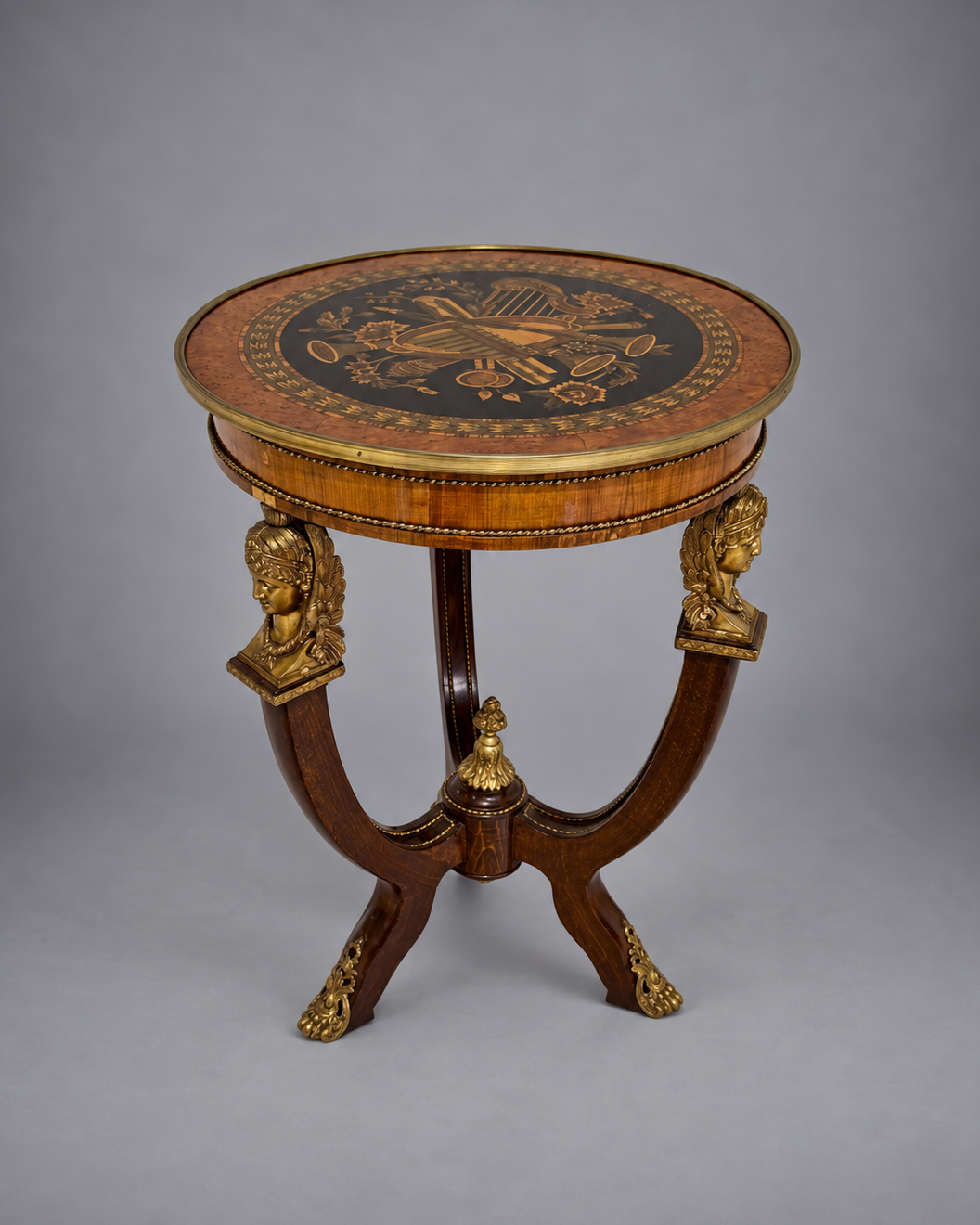 Empire Style Inlaid Center Table