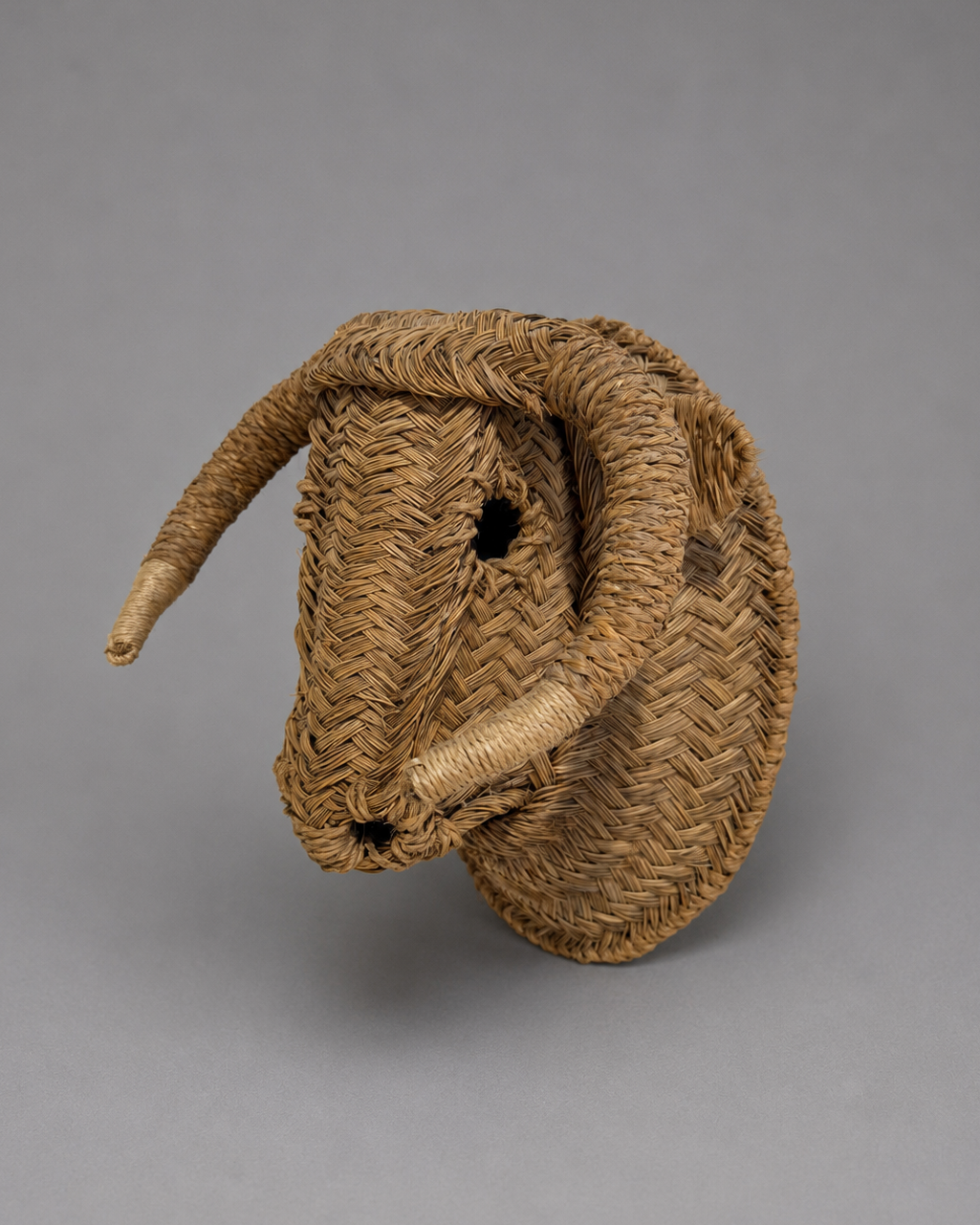Mid-Century Rattan Bull