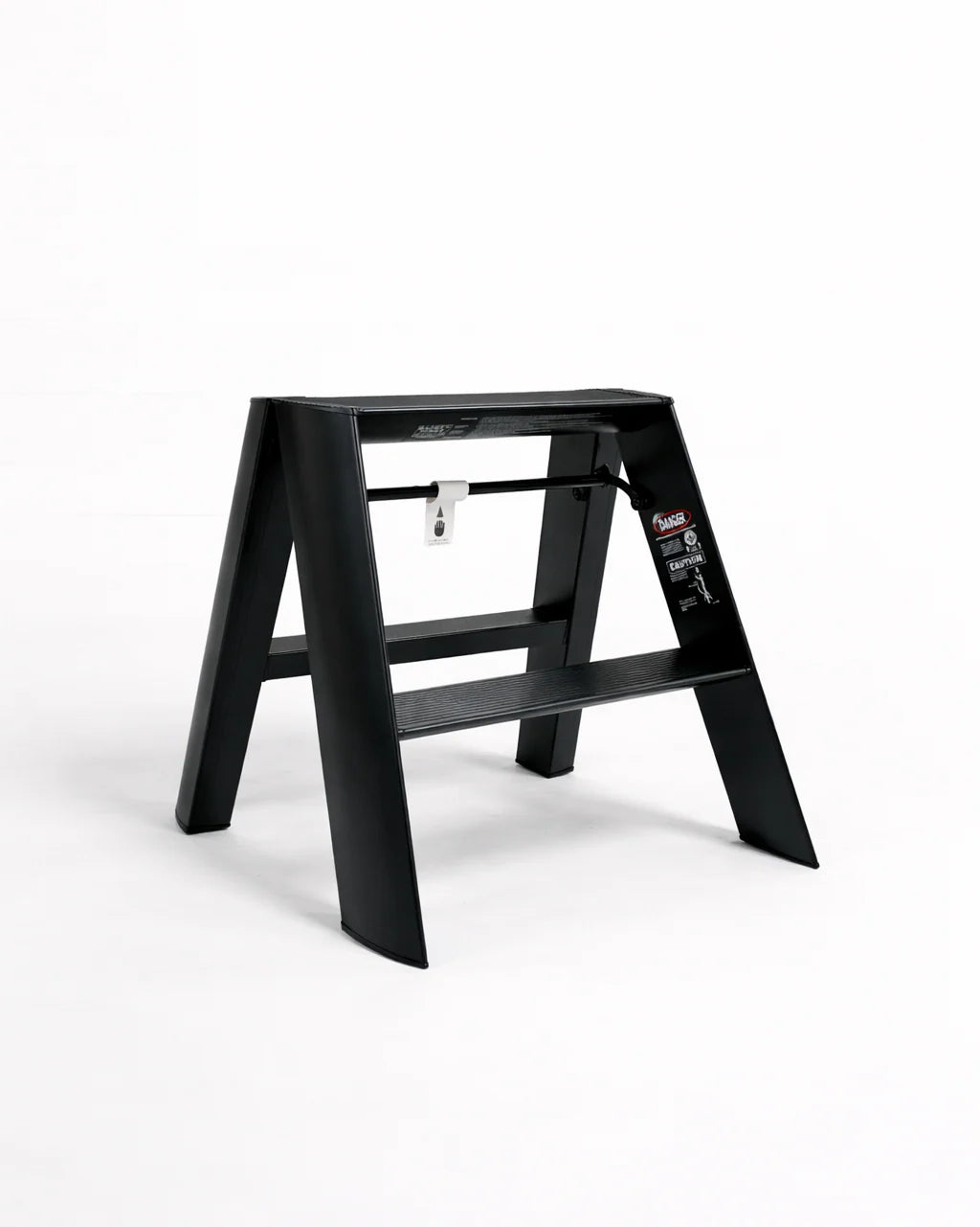 Lucano Wide 2-Step Ladder, Black