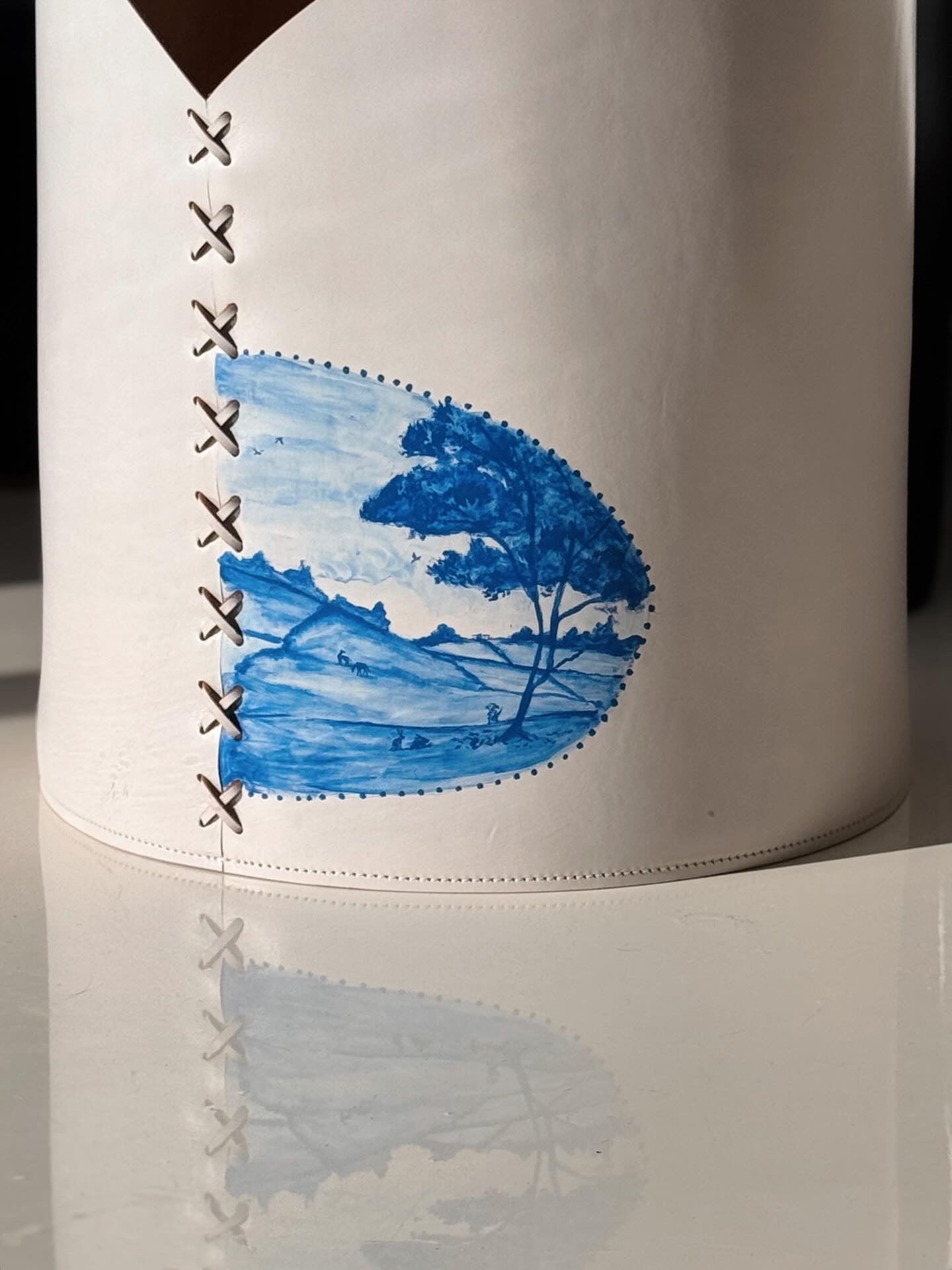 Log Basket, Hand-Painted, One-of-a-Kind