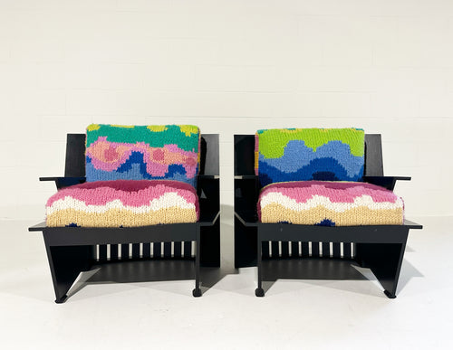 Arighi Lounge Chairs with Gabriela Hearst Cashmere Cushions