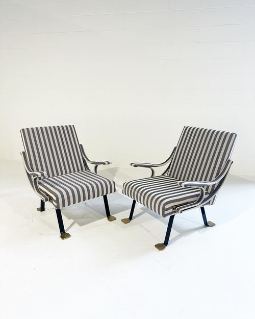 Digamma Lounge Chairs in Dedar Cotton Twill, Pair