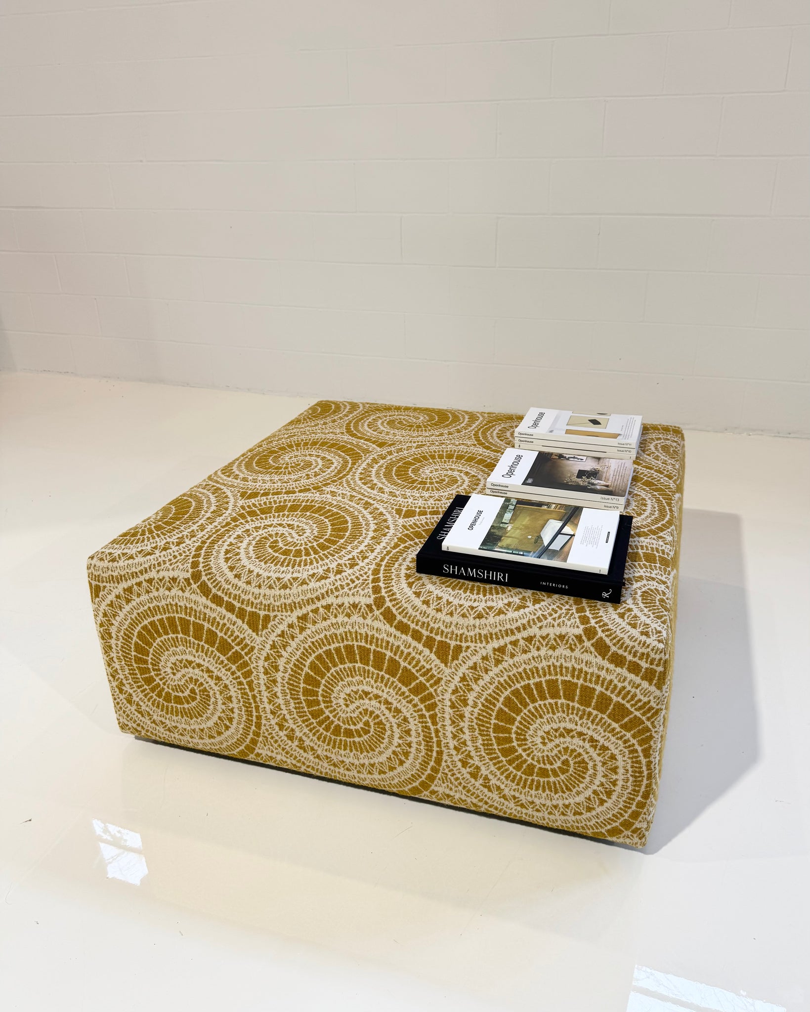 The Forsyth Ottoman in BDDW Fabric