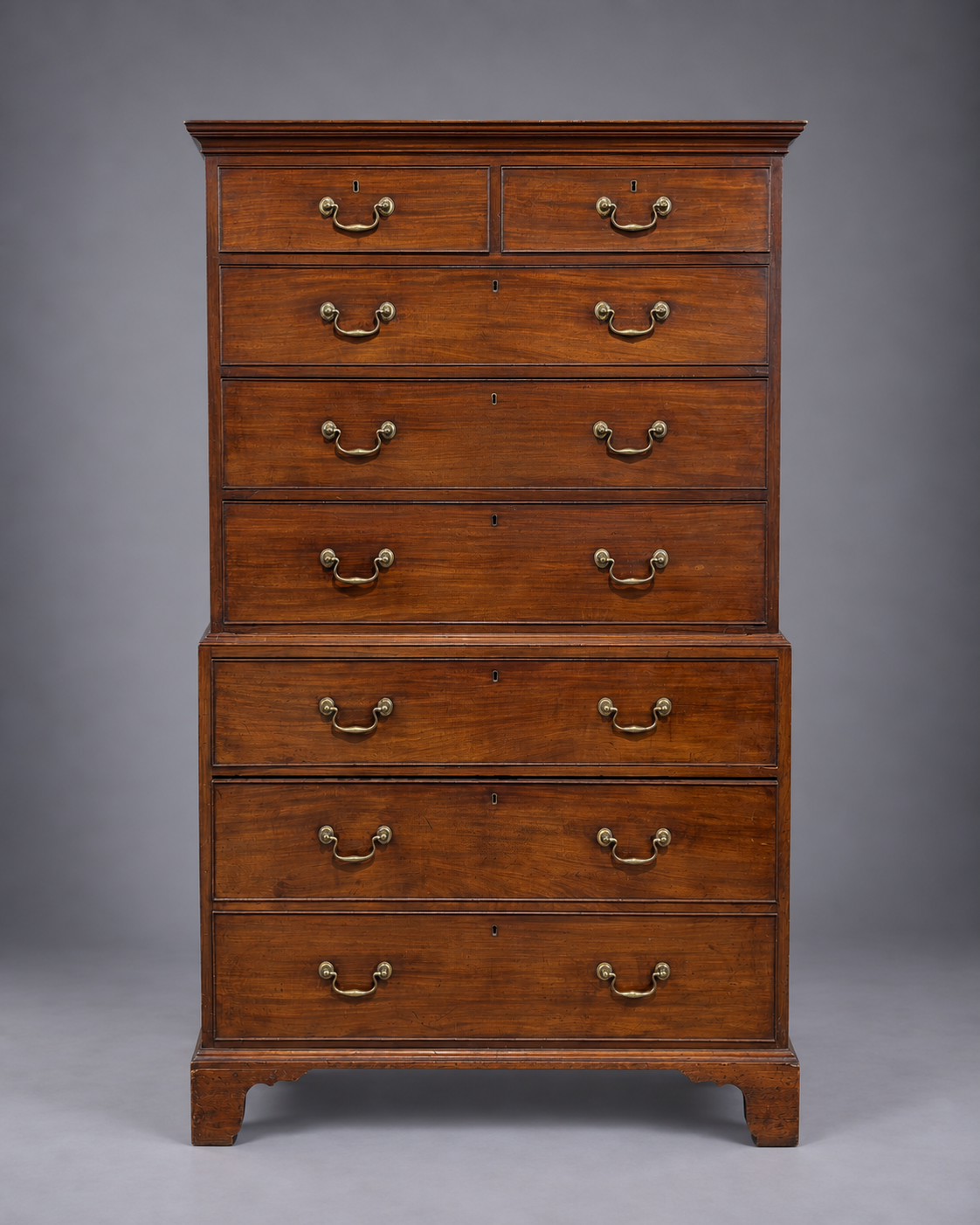 c. 1800 English George III Chest on Chest