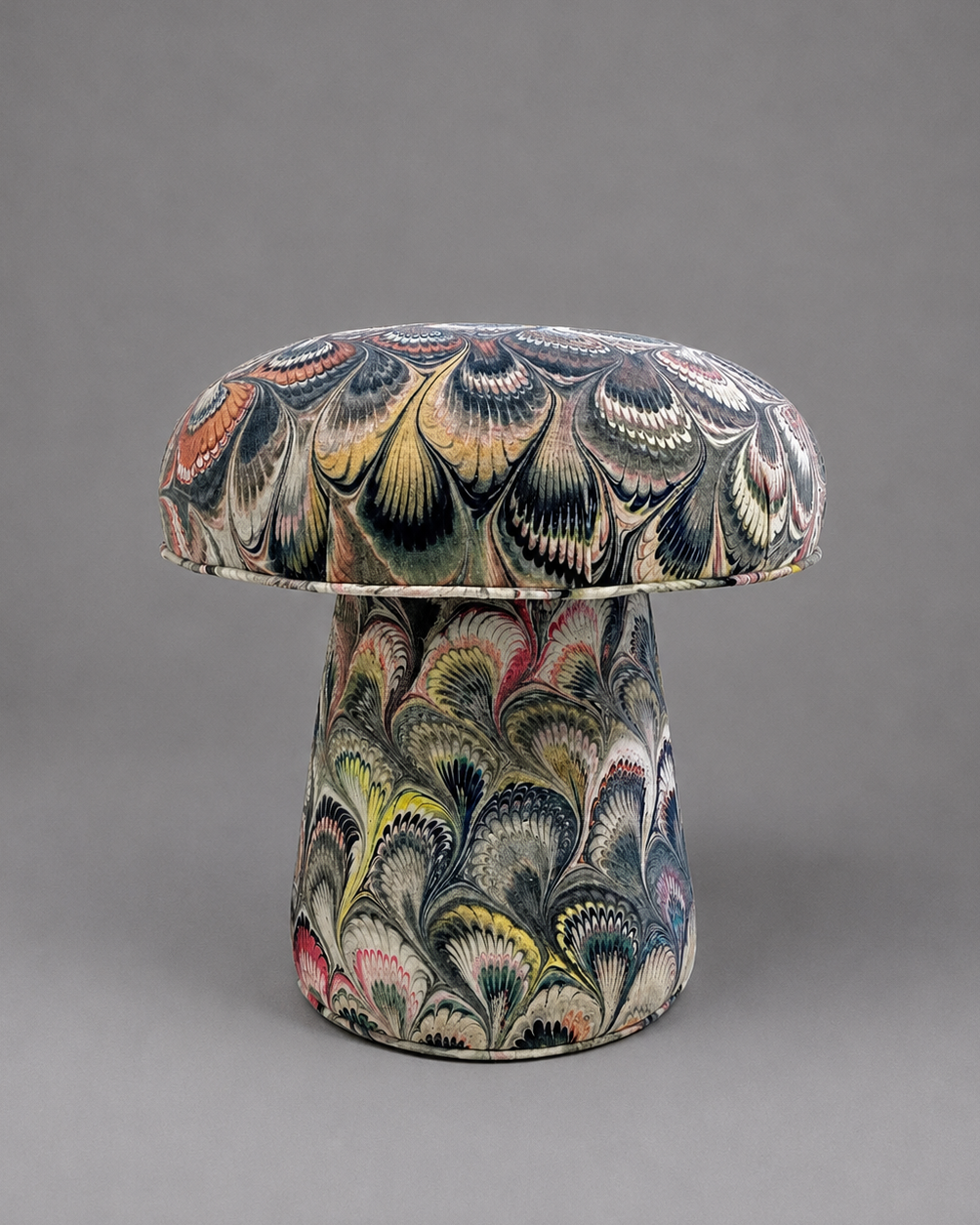 The Forsyth Mushroom Pouf in Beata Heuman Marbleized Velvet
