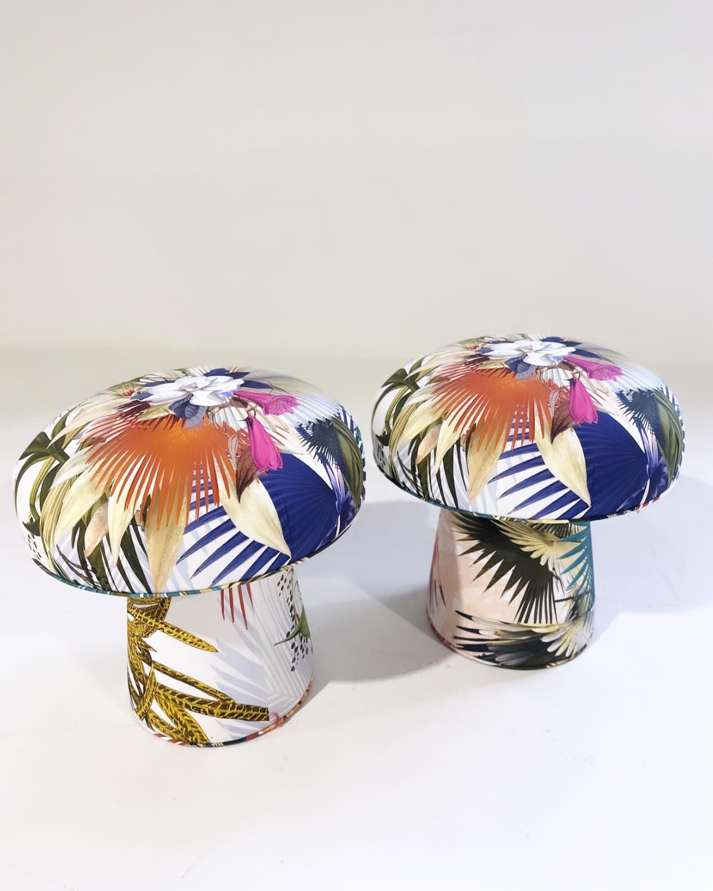 The Forsyth Mushroom Pouf in Christian Lacroix Oiseau de Bengale Camelia