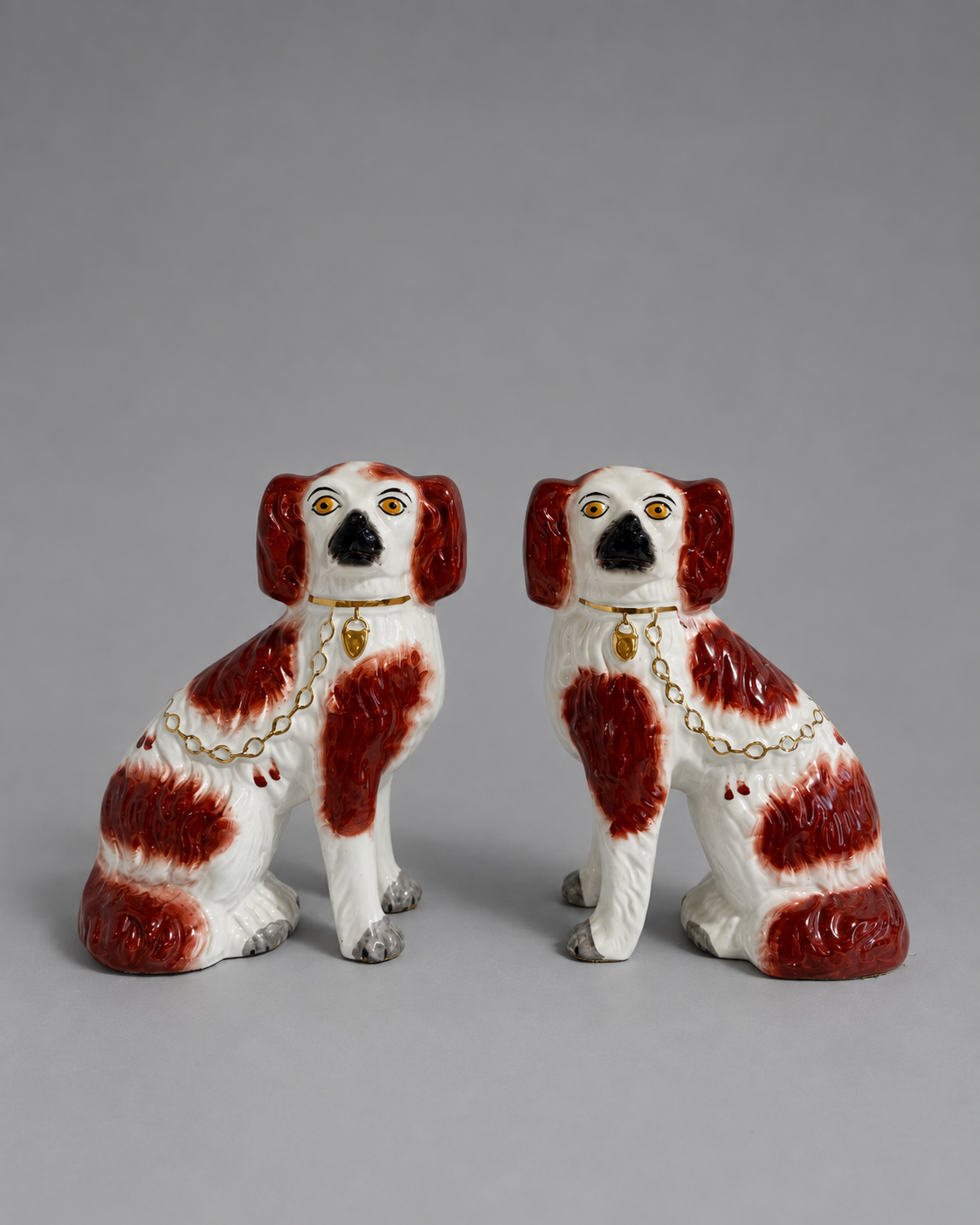Pair of Antique English Staffordshire Dogs
