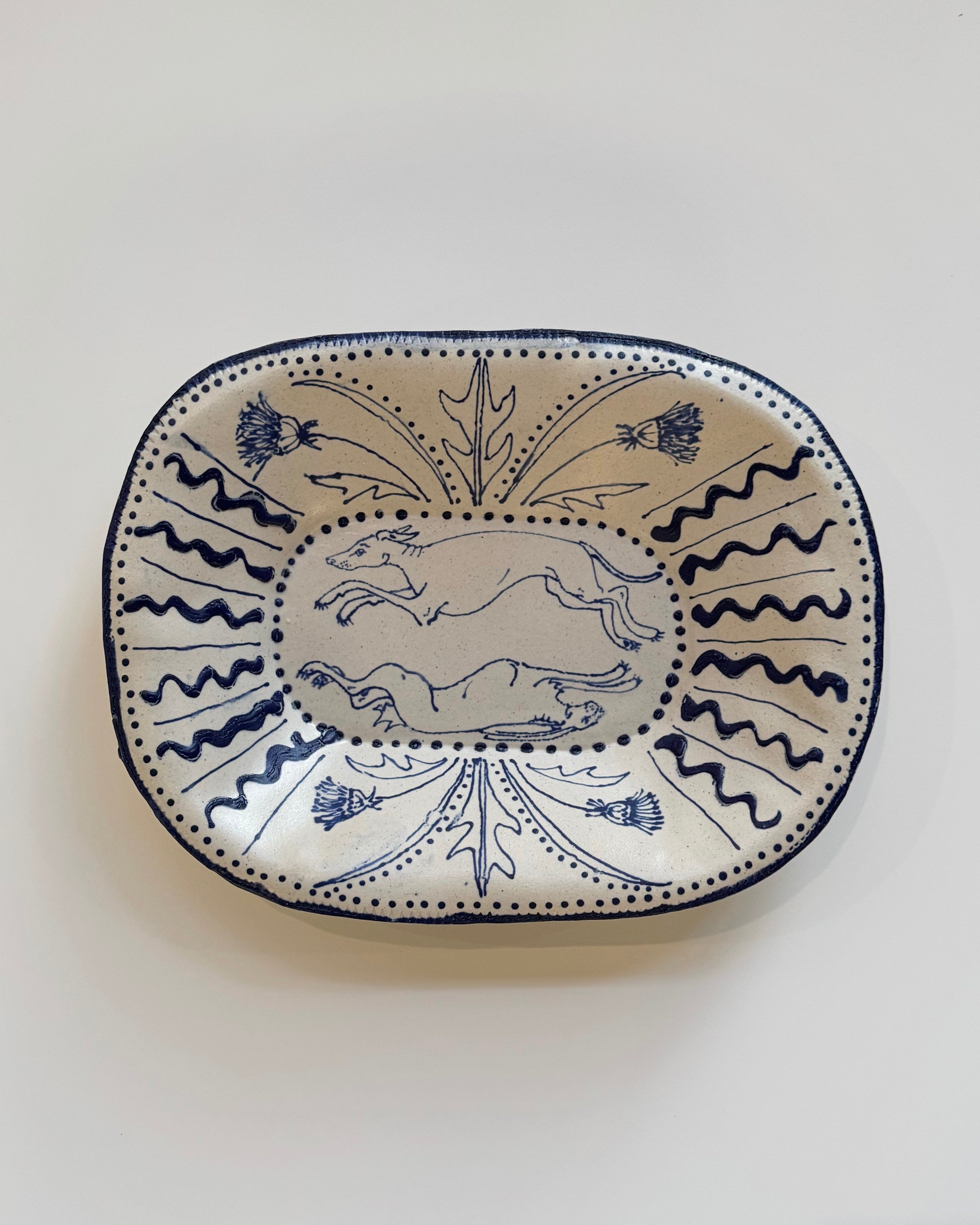 Hound and Hare Serving Dish