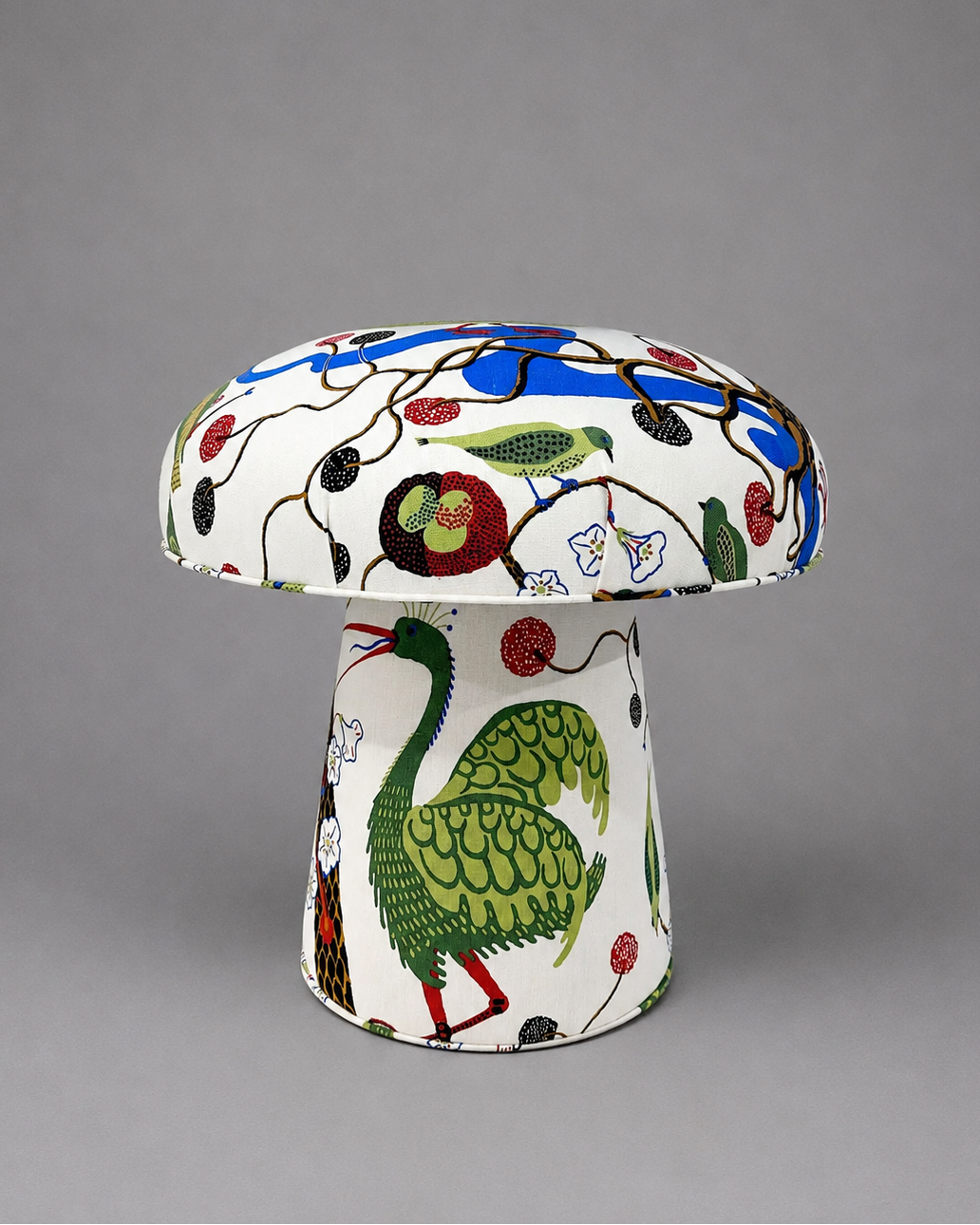 The Forsyth Mushroom Pouf in Josef Frank for Svenskt Tenn Gröna Fåglar
