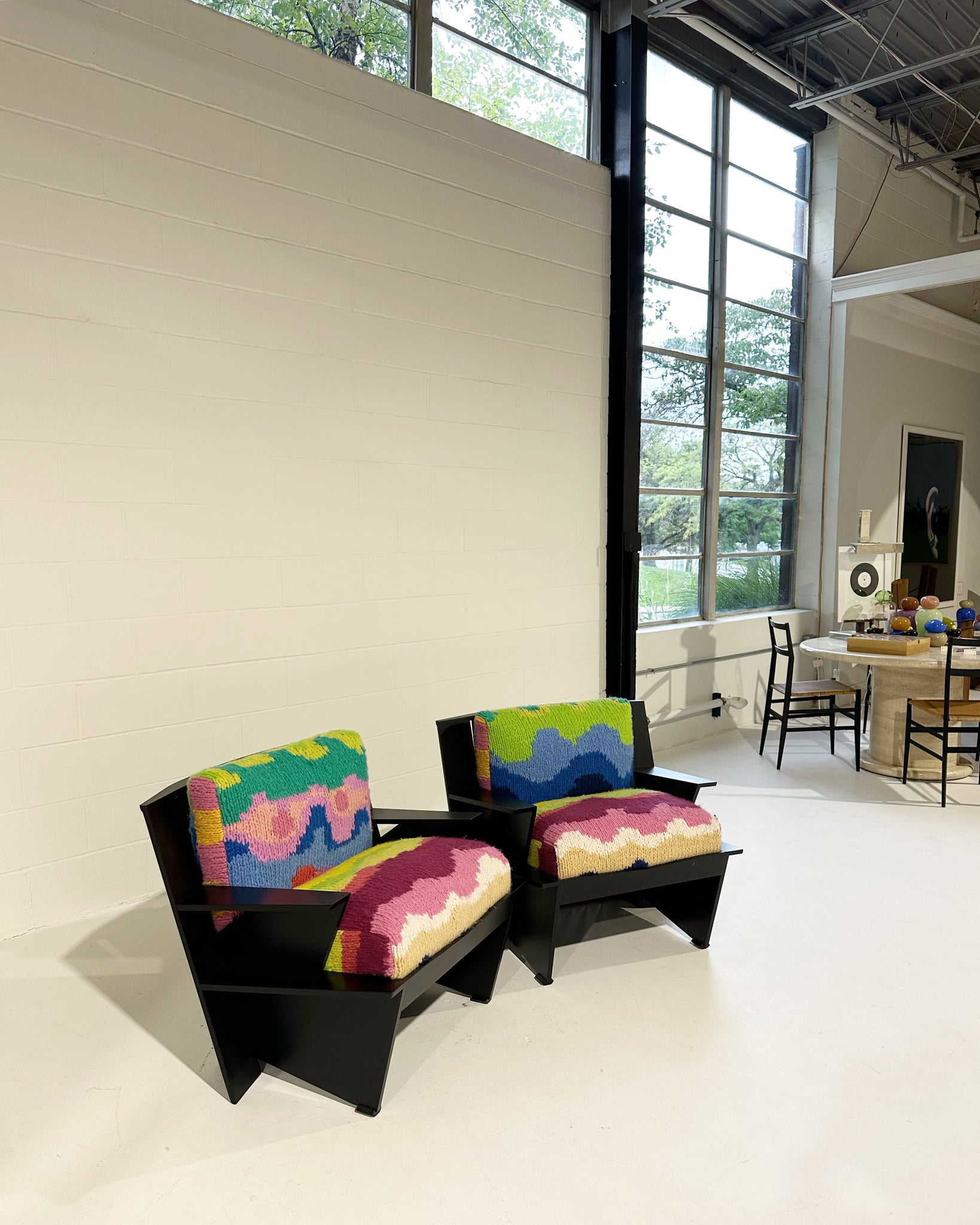 Arighi Lounge Chairs with Gabriela Hearst Cashmere Cushions