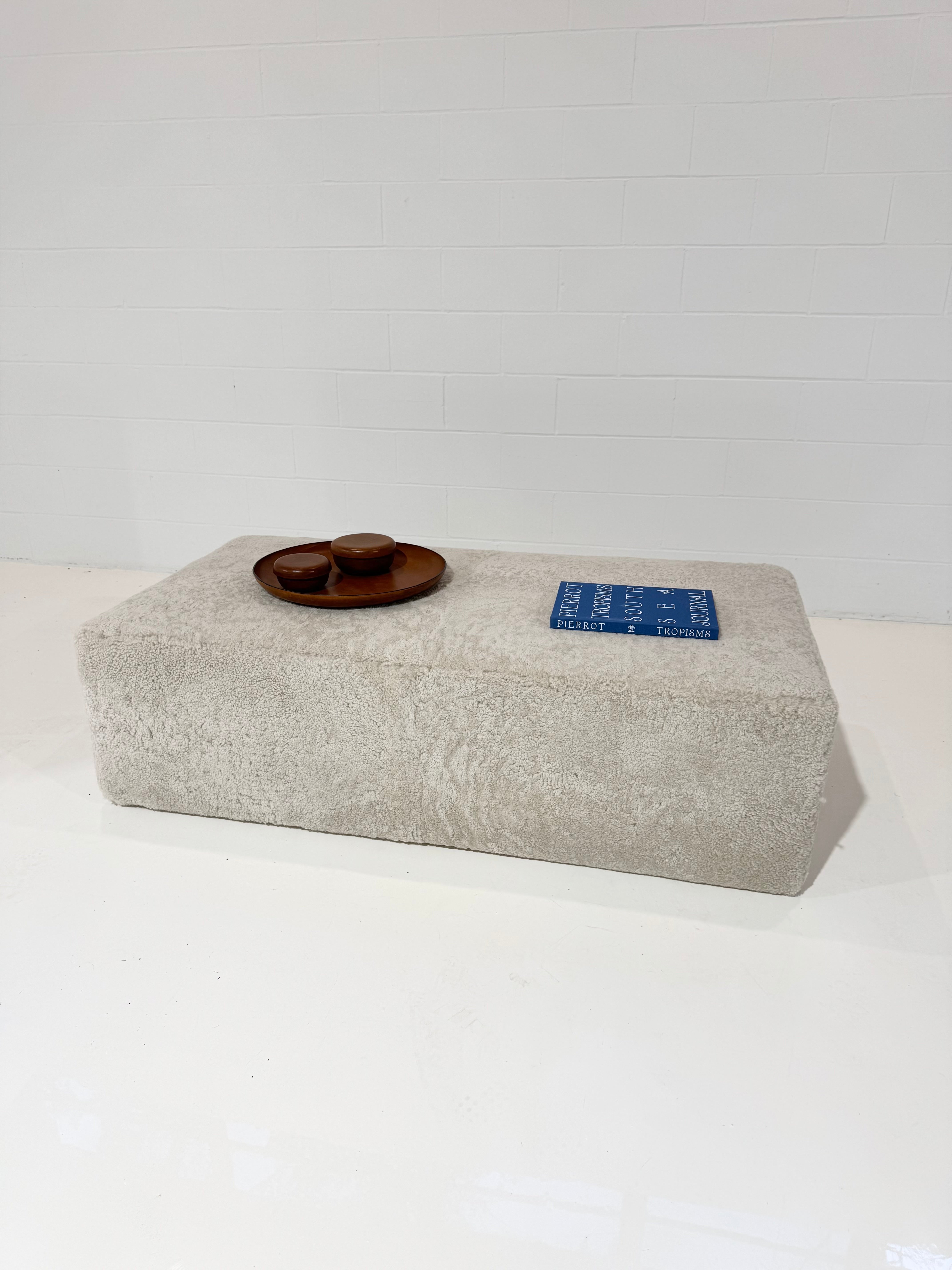 The Forsyth Ottoman in Shearling