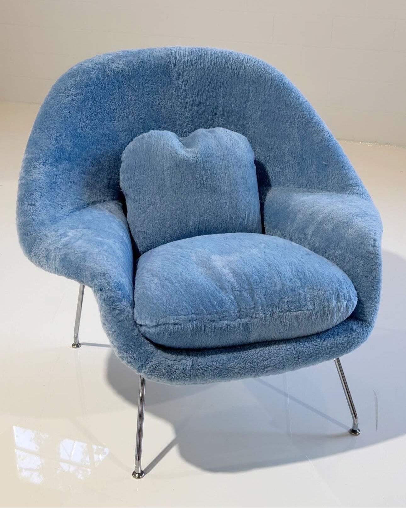 Bespoke Womb Chair in Patagonia Blue Shearling