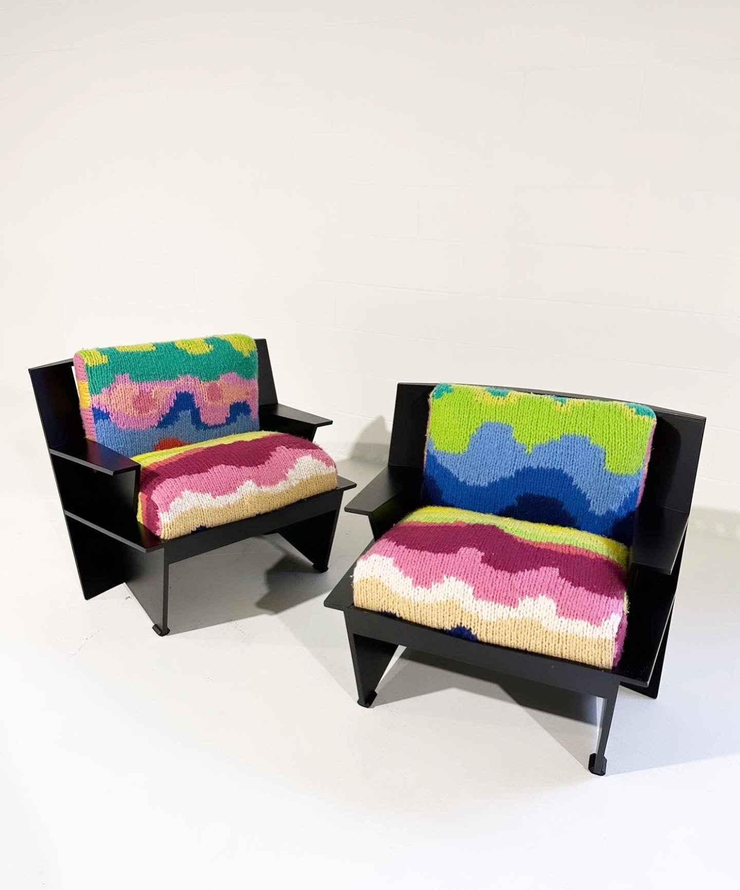 Arighi Lounge Chairs with Gabriela Hearst Cashmere Cushions