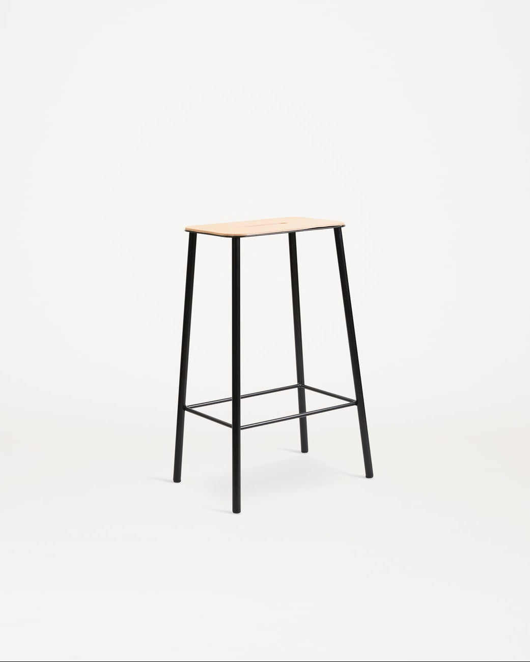 Adam Stool | Black and Natural Leather | H65