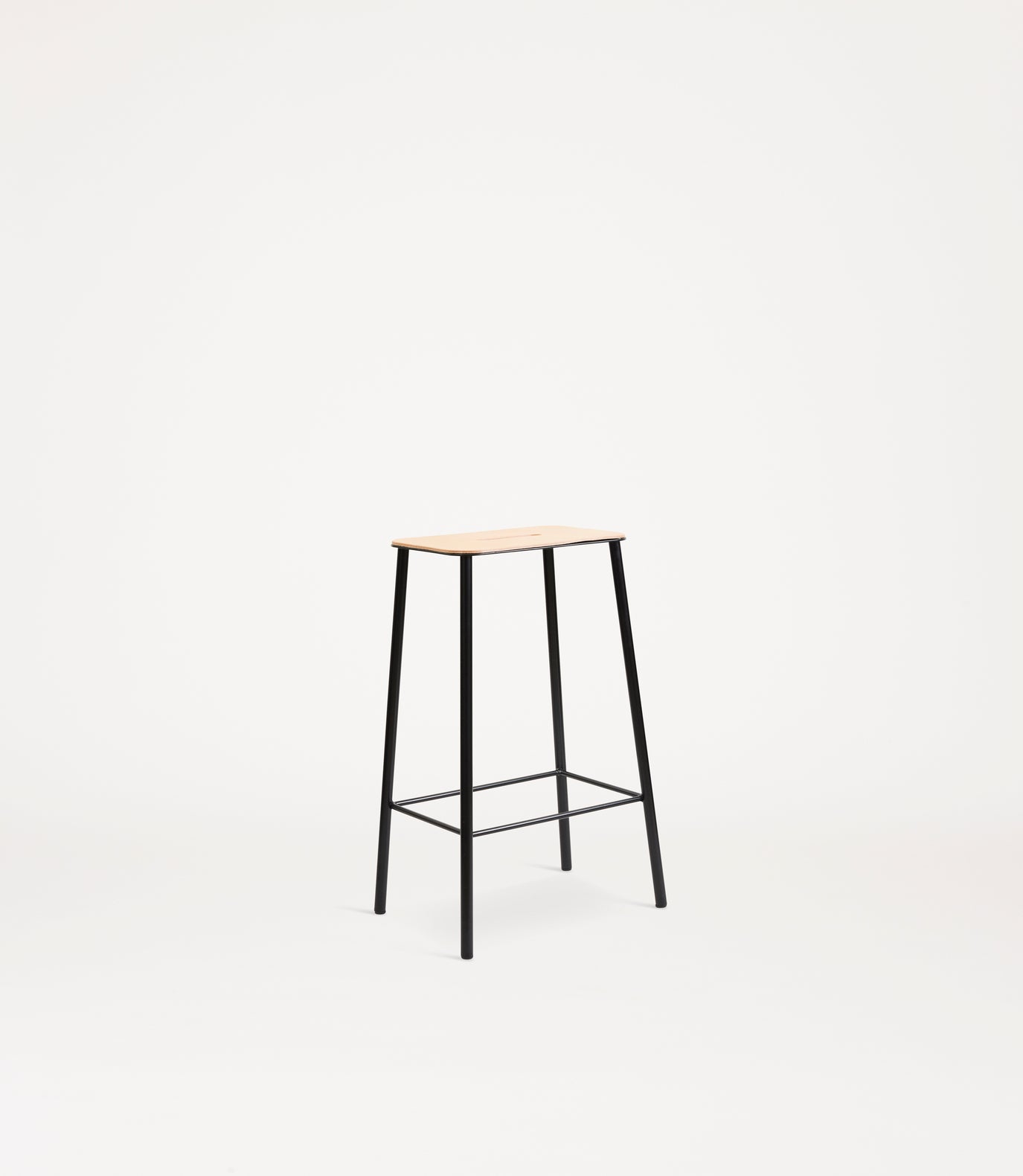 Adam Stool | Black and Natural Leather | H65