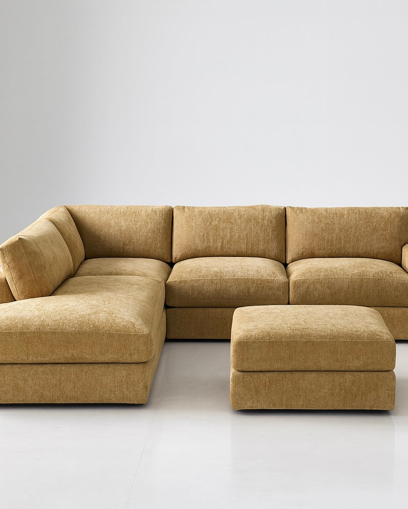 Zoom Out Sectional Sofa in Dedar Belsuede