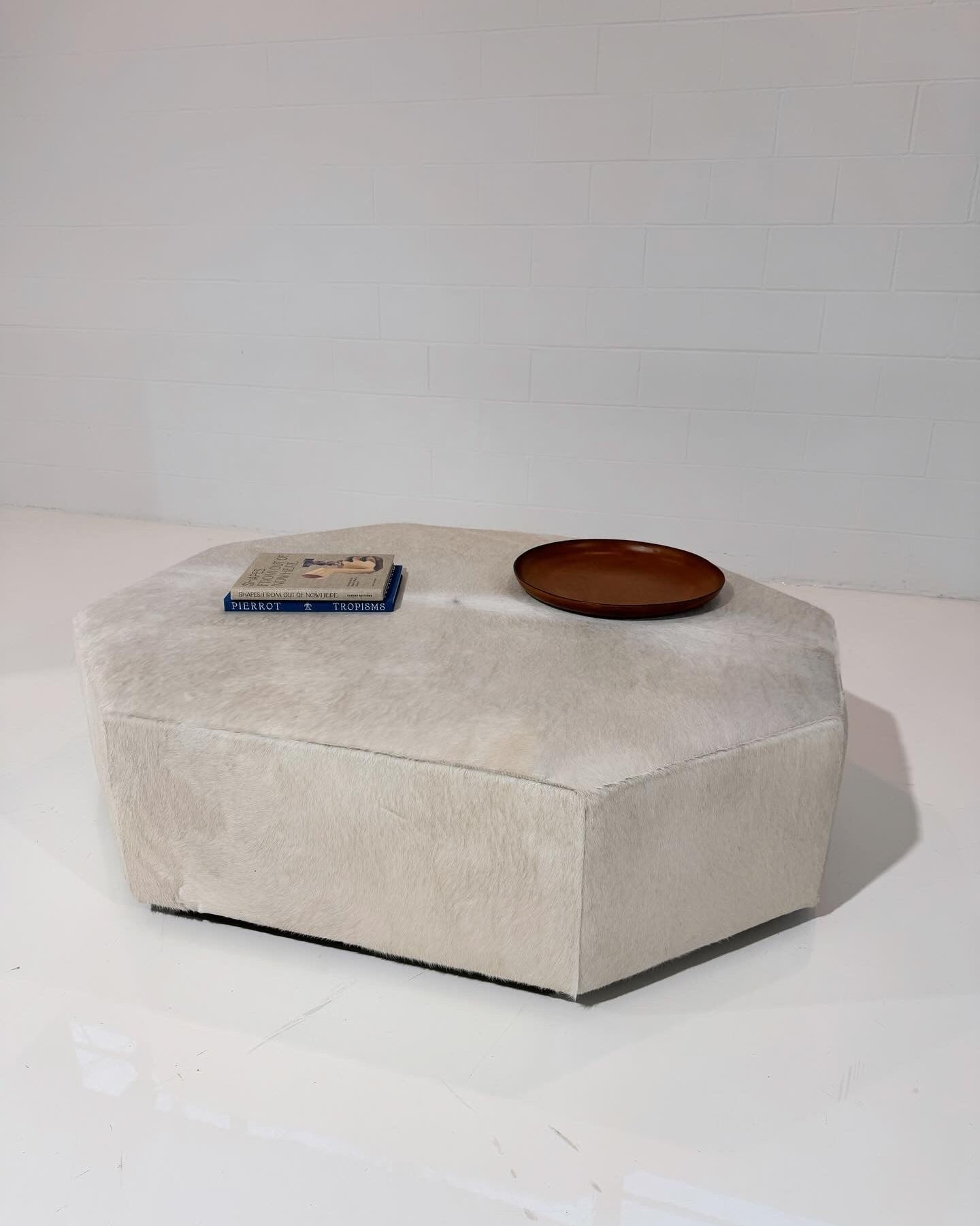 The Forsyth Octo Ottoman in Cowhide, 48 x 60 in