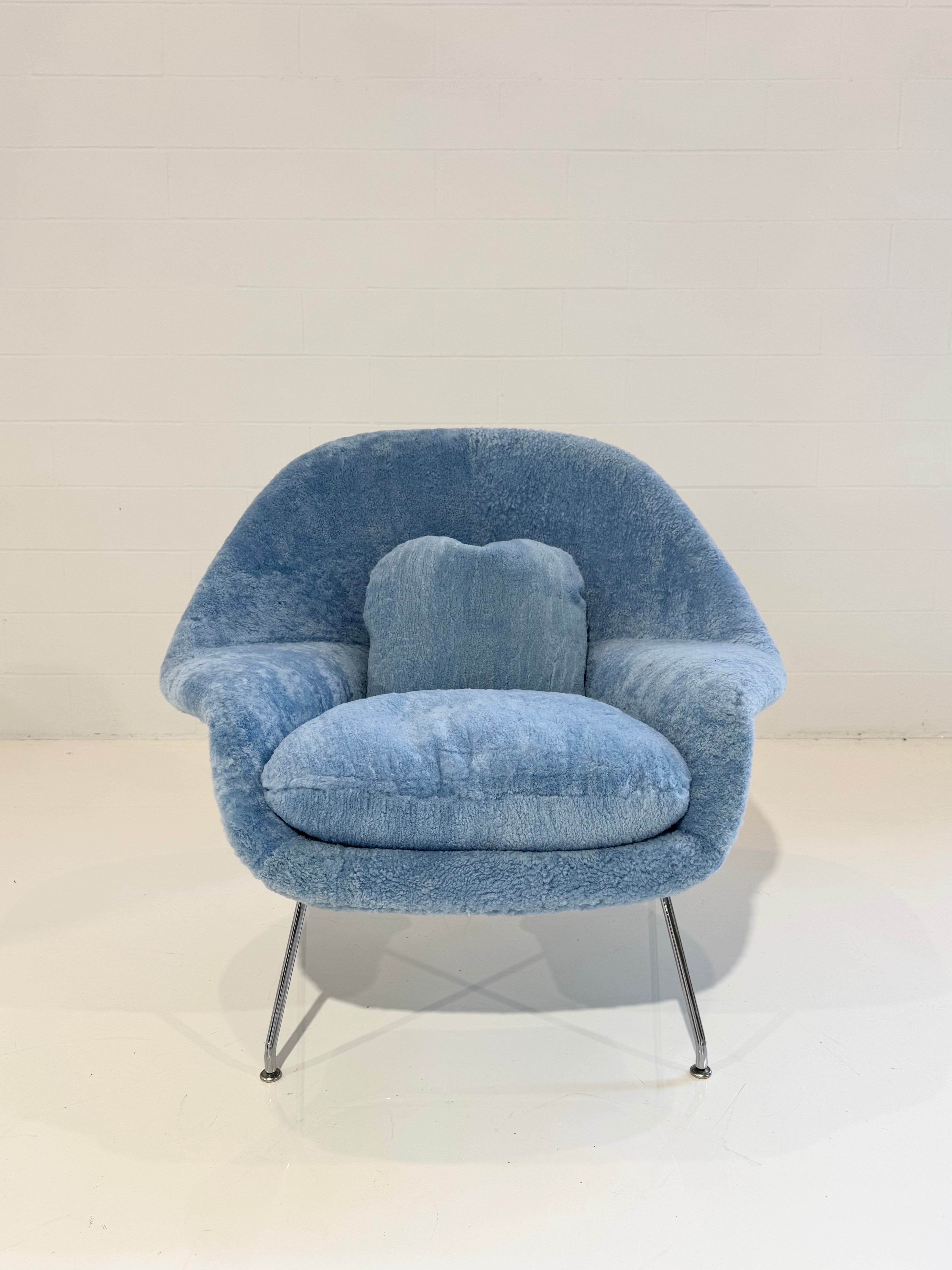 Bespoke Womb Chair in Patagonia Blue Shearling