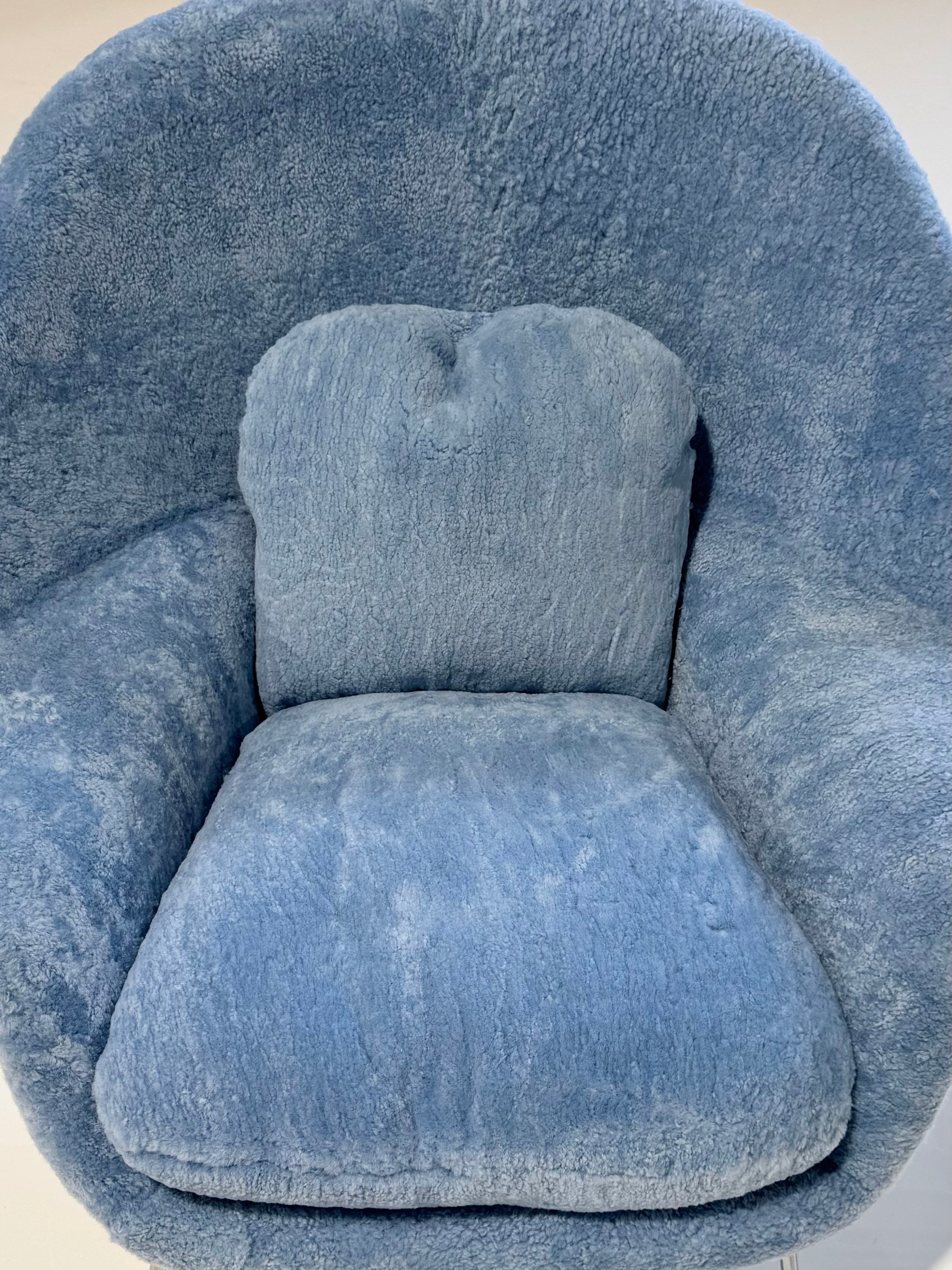 Bespoke Womb Chair in Patagonia Blue Shearling