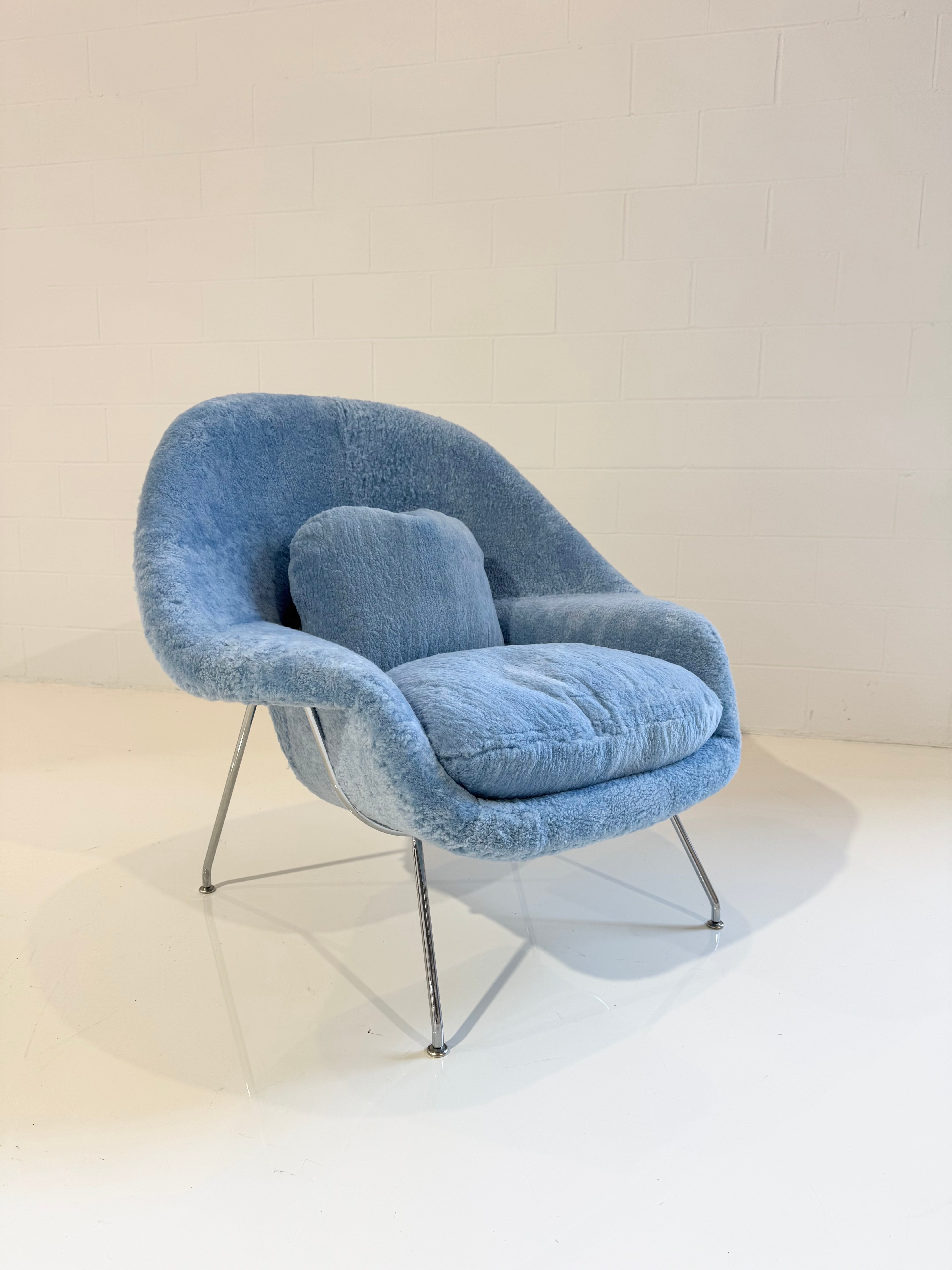 Bespoke Womb Chair in Patagonia Blue Shearling