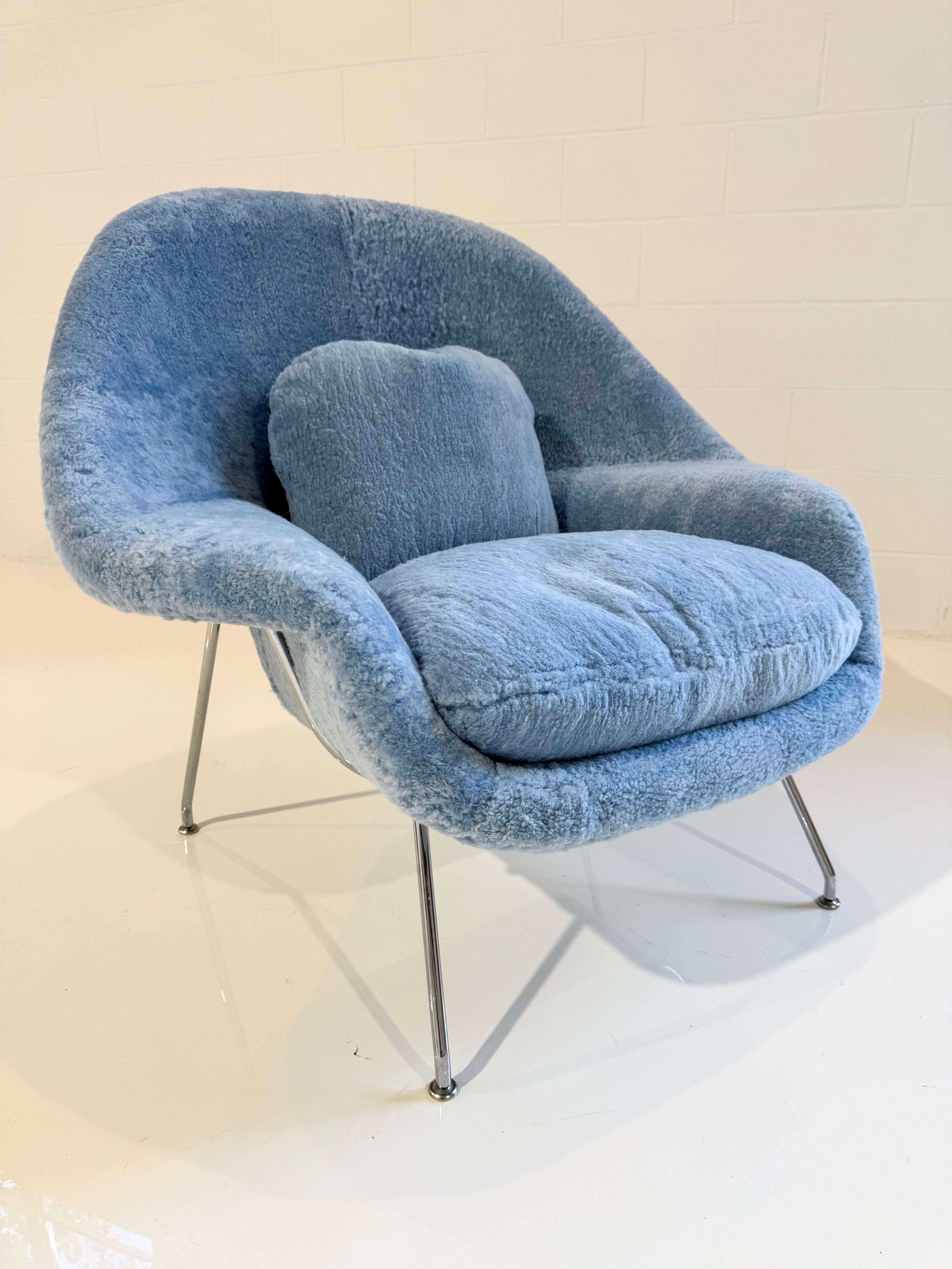 Bespoke Womb Chair in Patagonia Blue Shearling