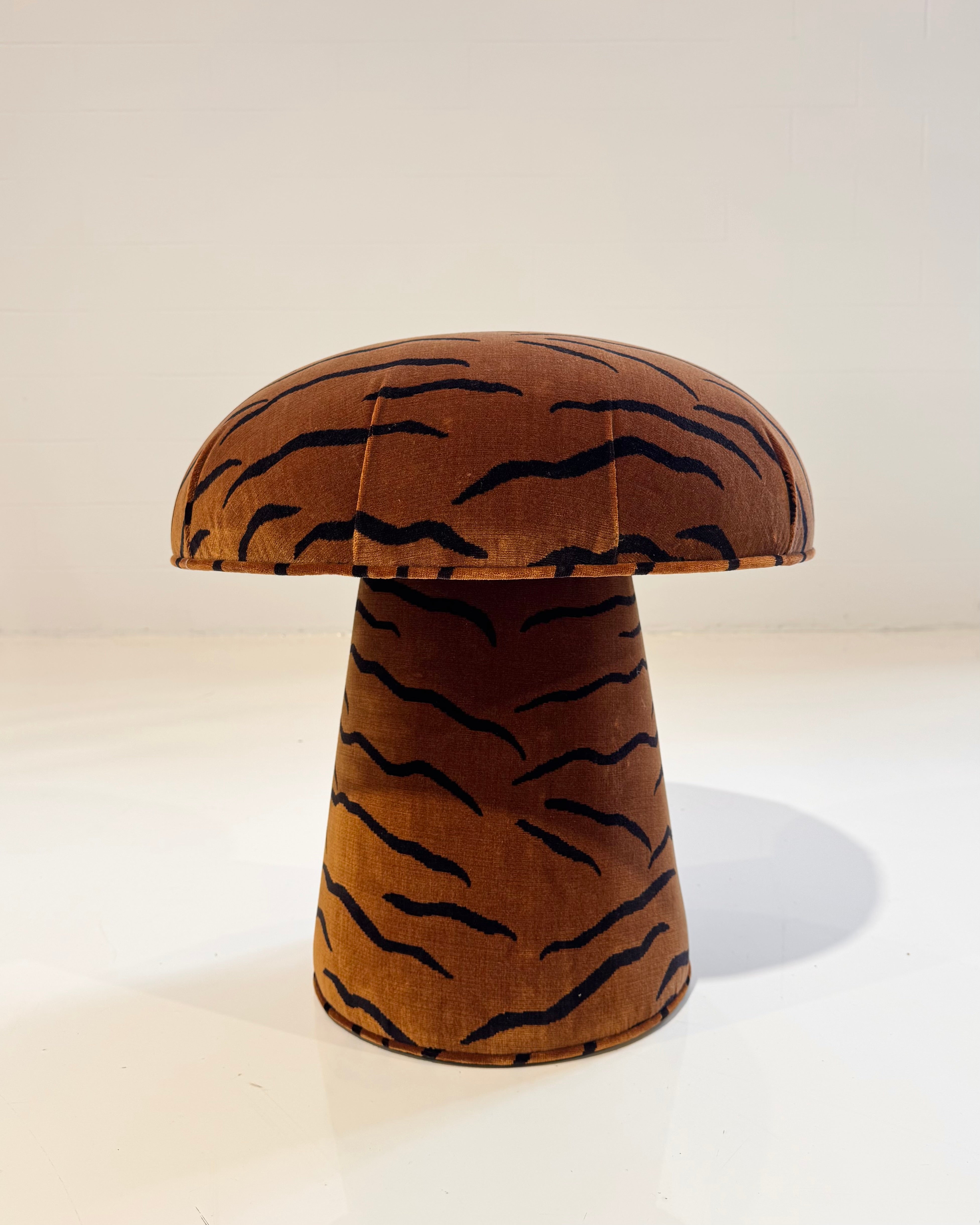 The Forsyth Mushroom Pouf in Dedar 'A Tiger In The Orangerie'