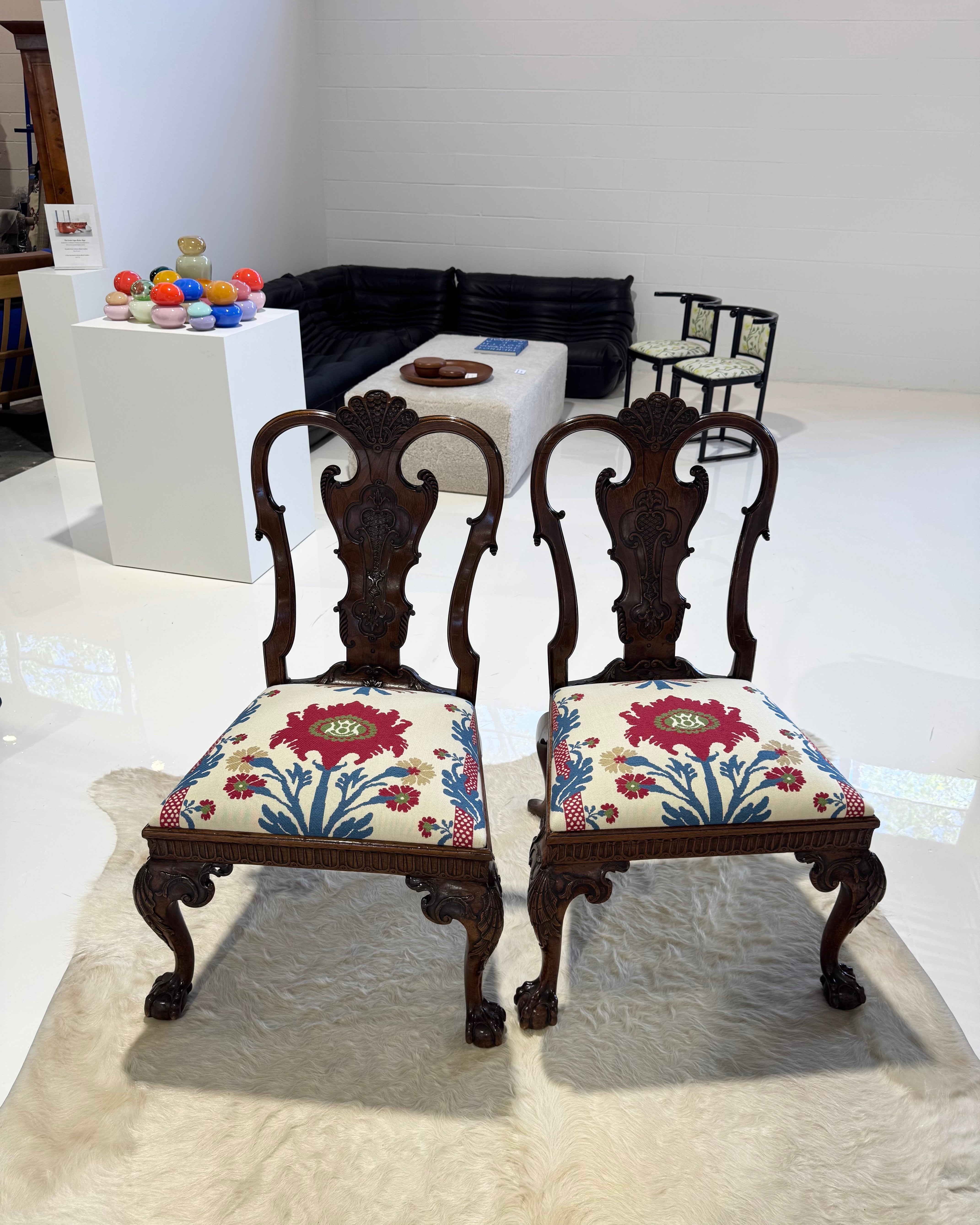 A Fine Pair of George II Walnut Side Chairs