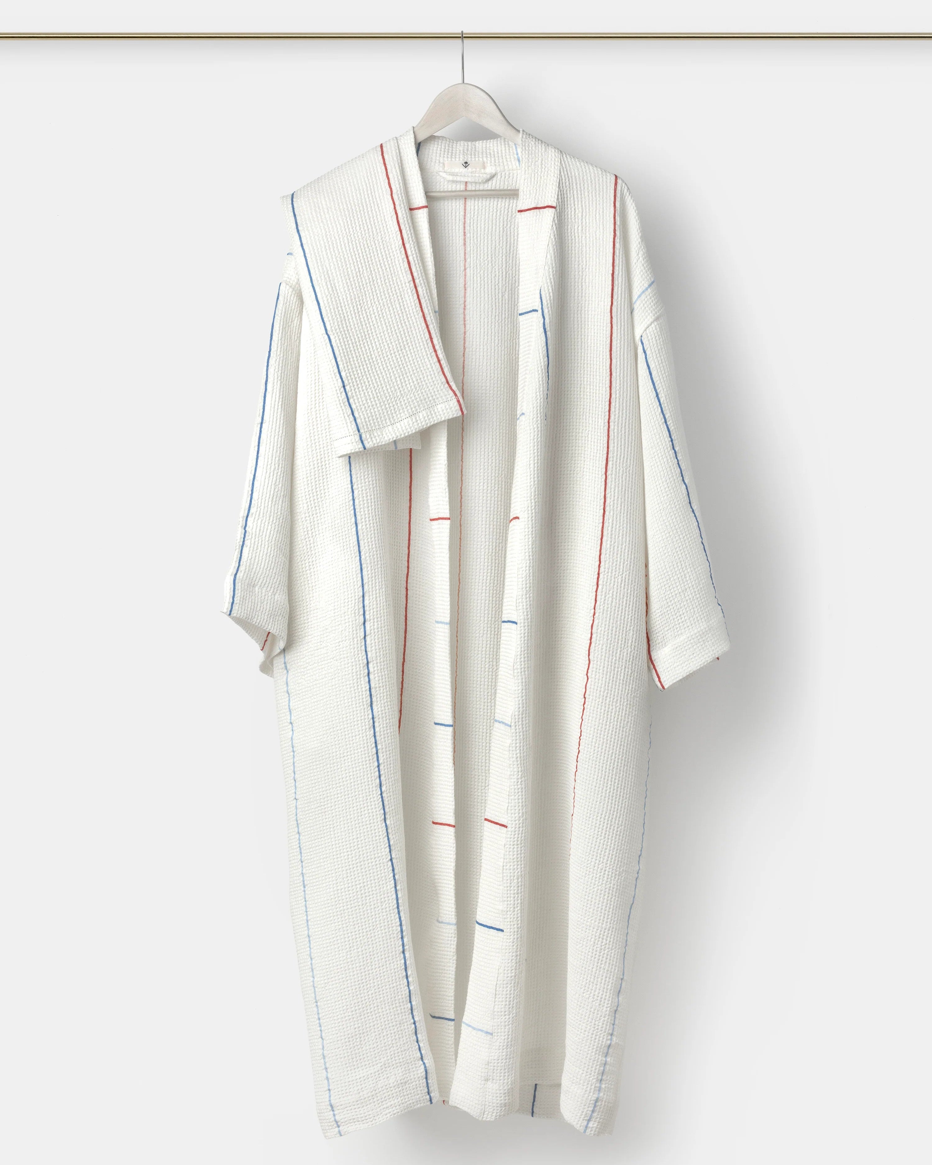 Montecatini Bathrobe, White/French Stripe