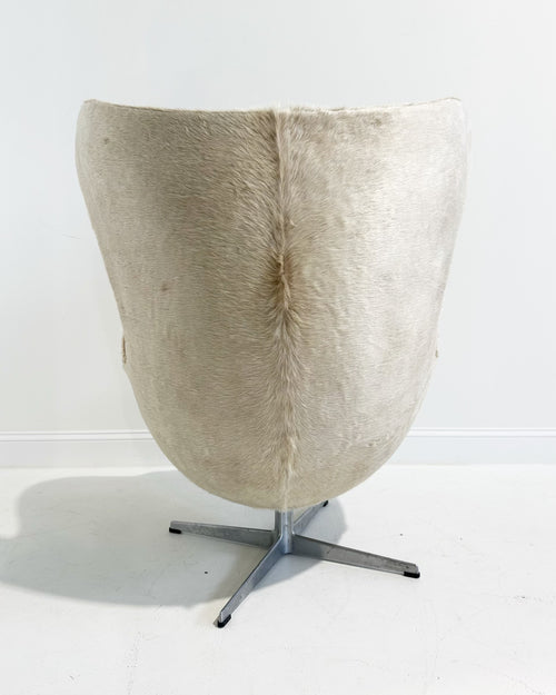 Egg Chair and Ottoman in Brazilian Cowhide