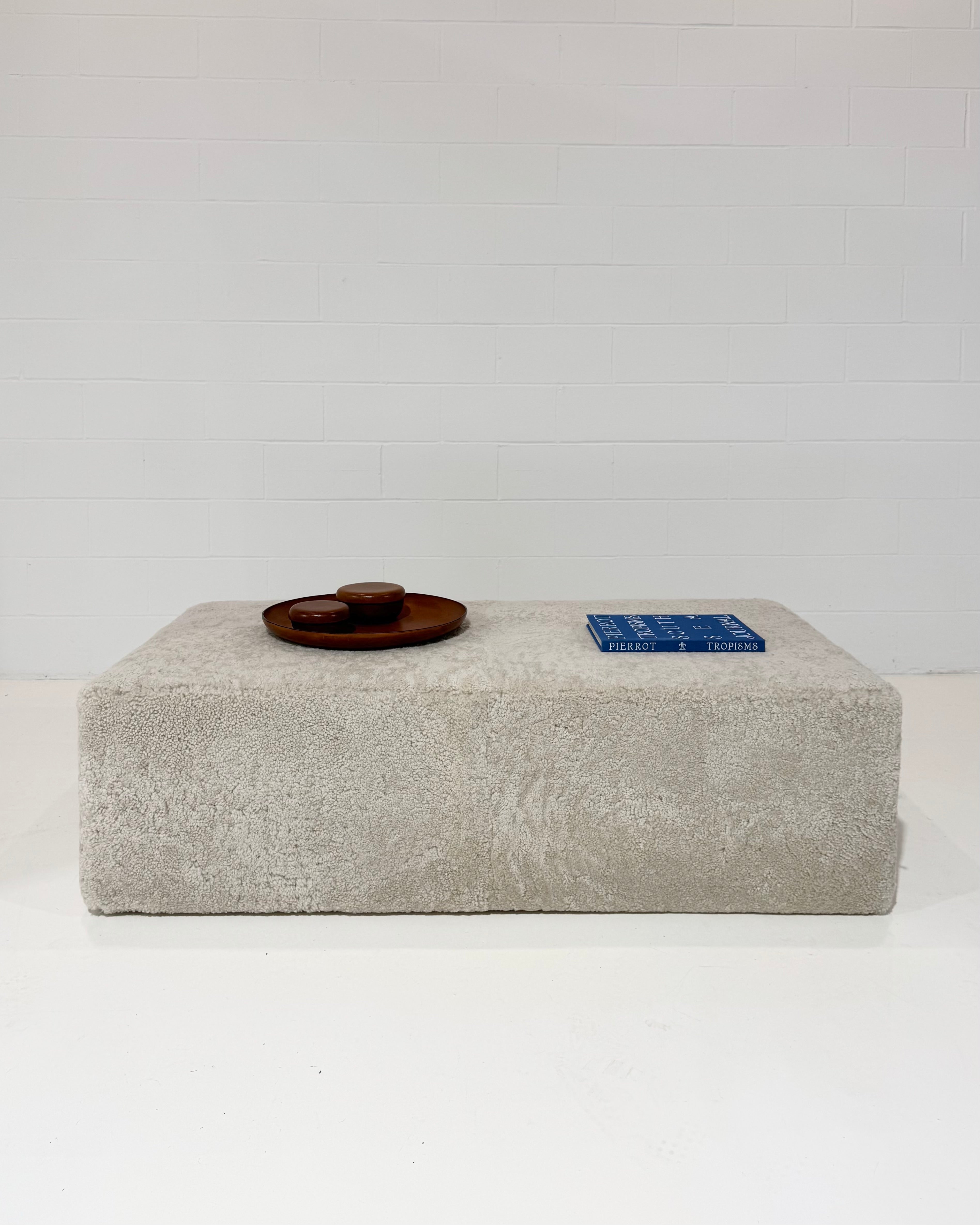 The Forsyth Ottoman in Shearling