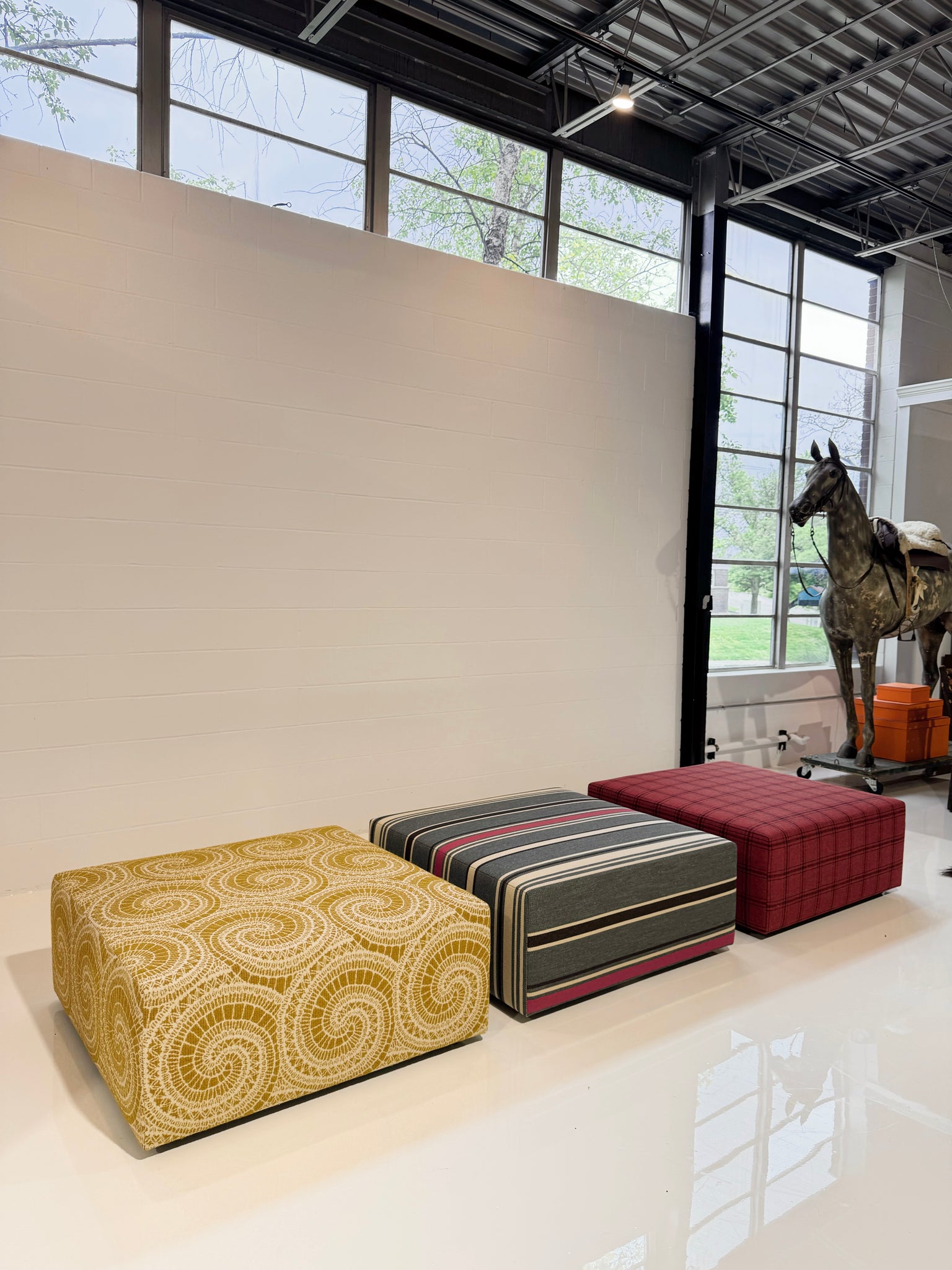 The Forsyth Ottoman in BDDW Fabric