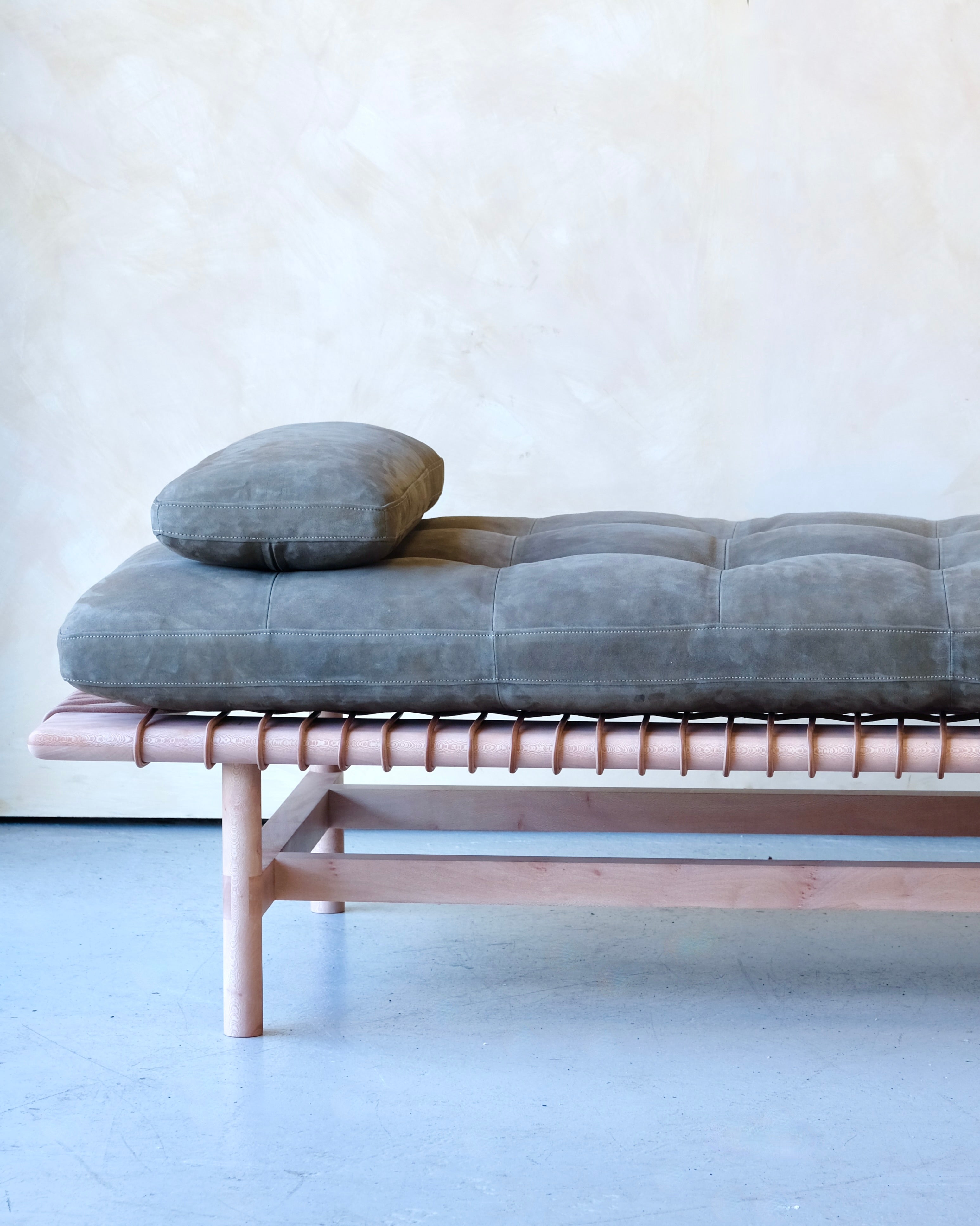 Mesa Daybed in London Plane and Deer Suede