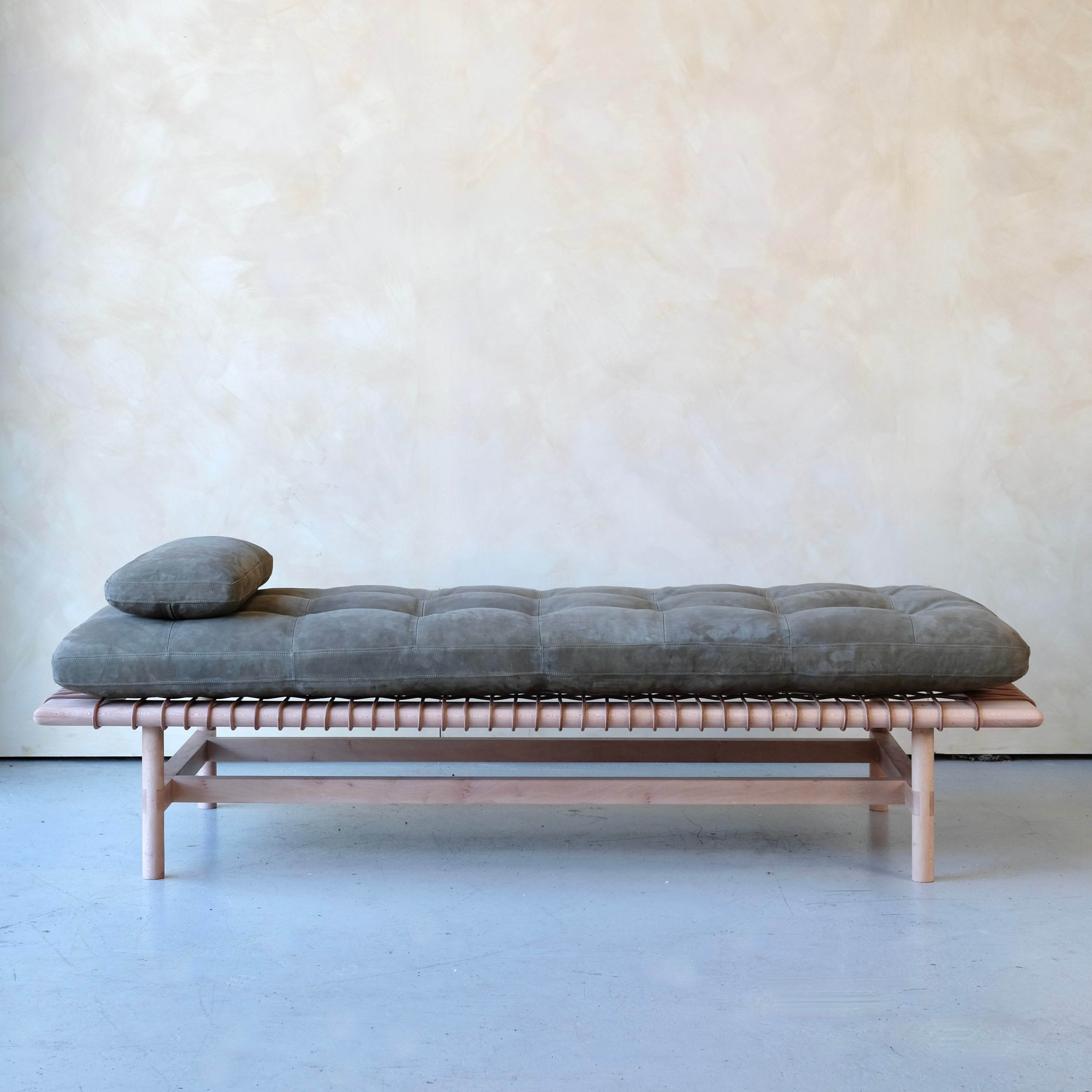 Mesa Daybed in London Plane and Deer Suede