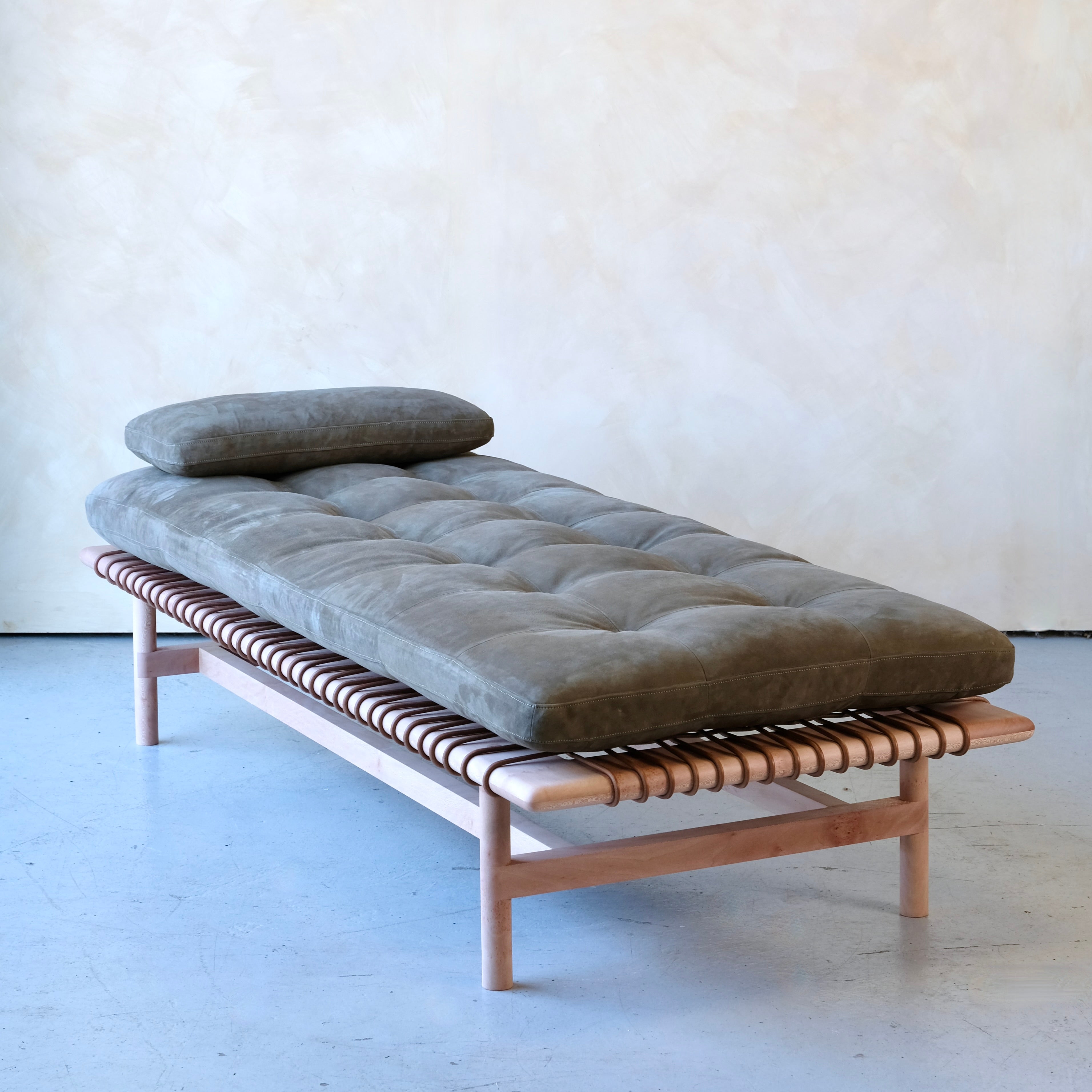 Mesa Daybed in London Plane and Deer Suede