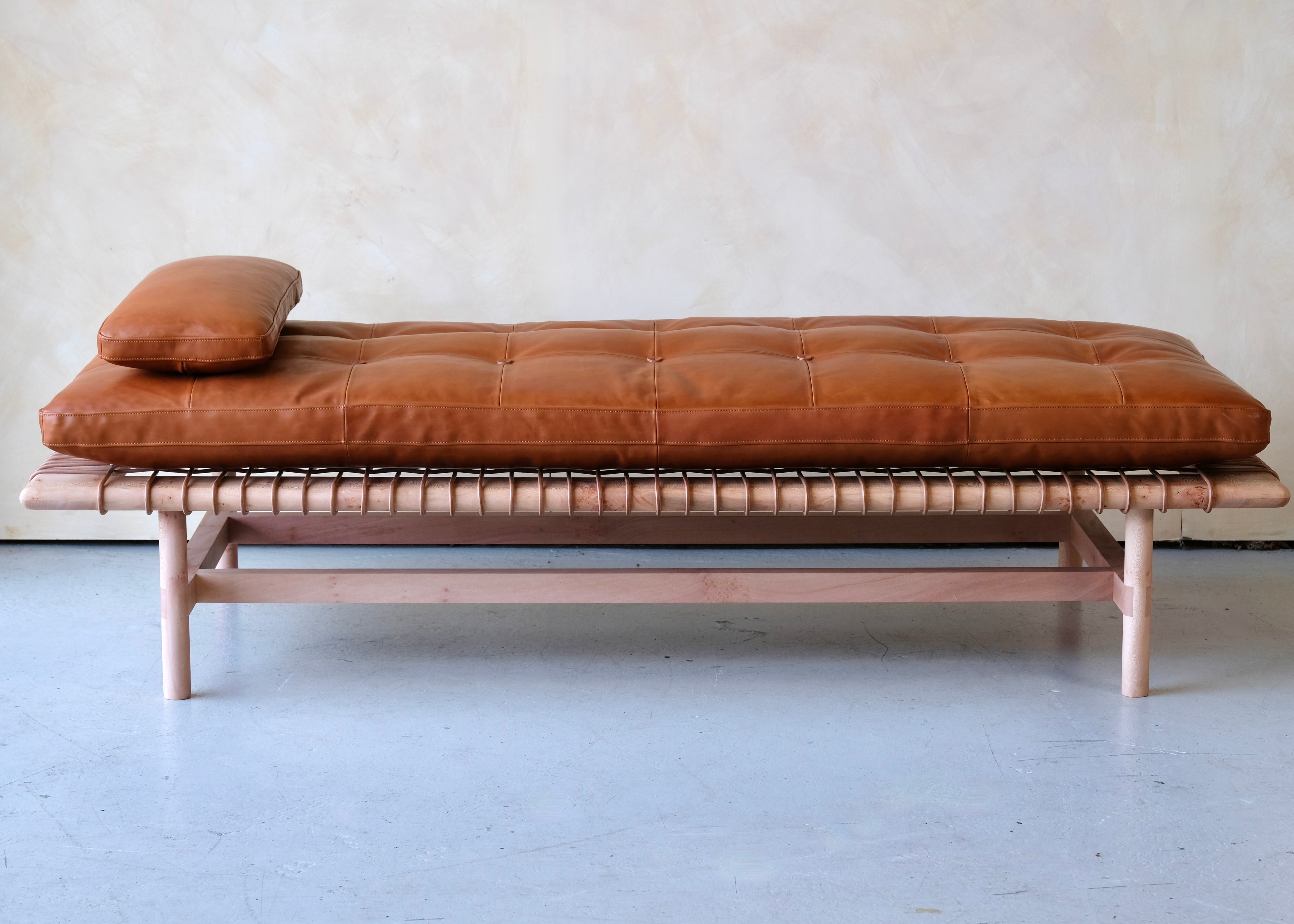 Mesa Daybed in London Plane and Hermes Leather