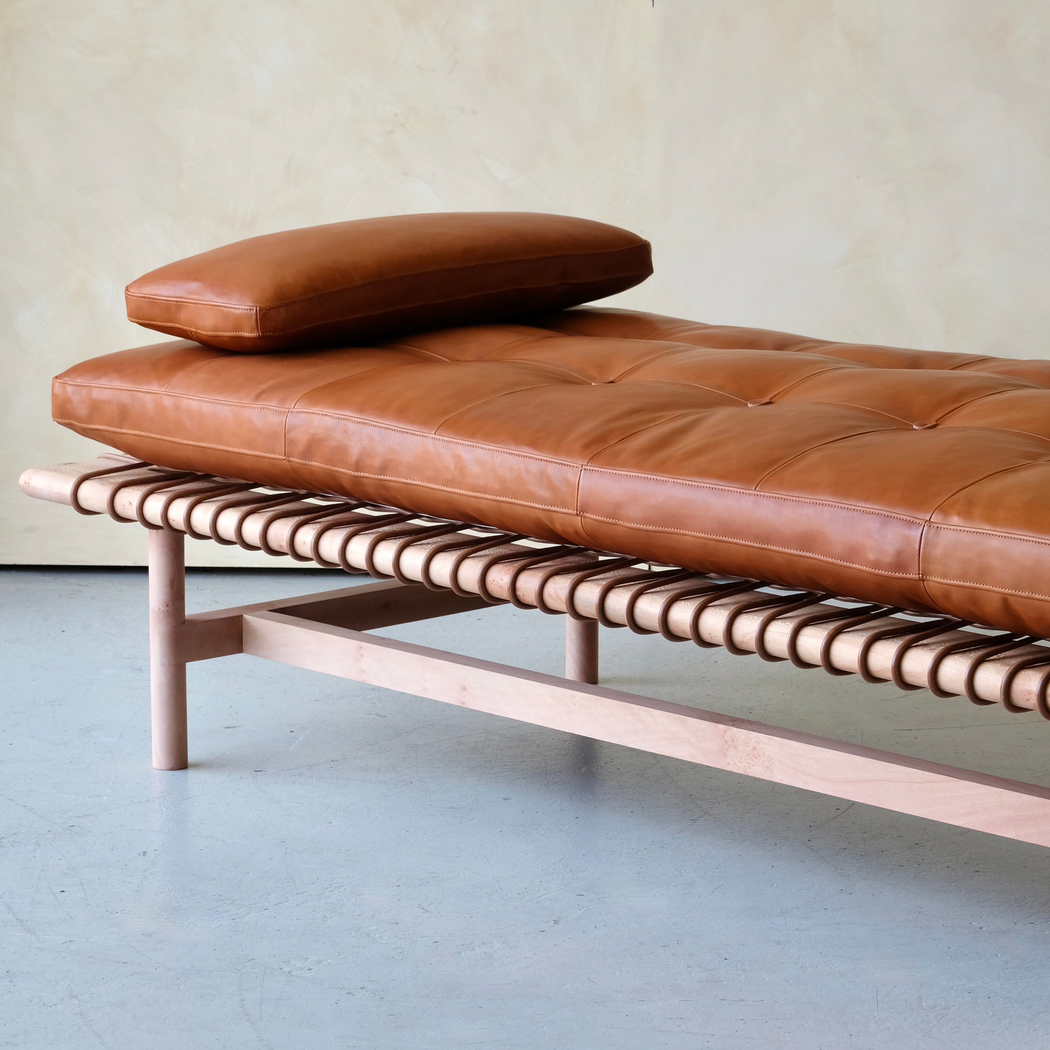 Mesa Daybed in London Plane and Hermes Leather