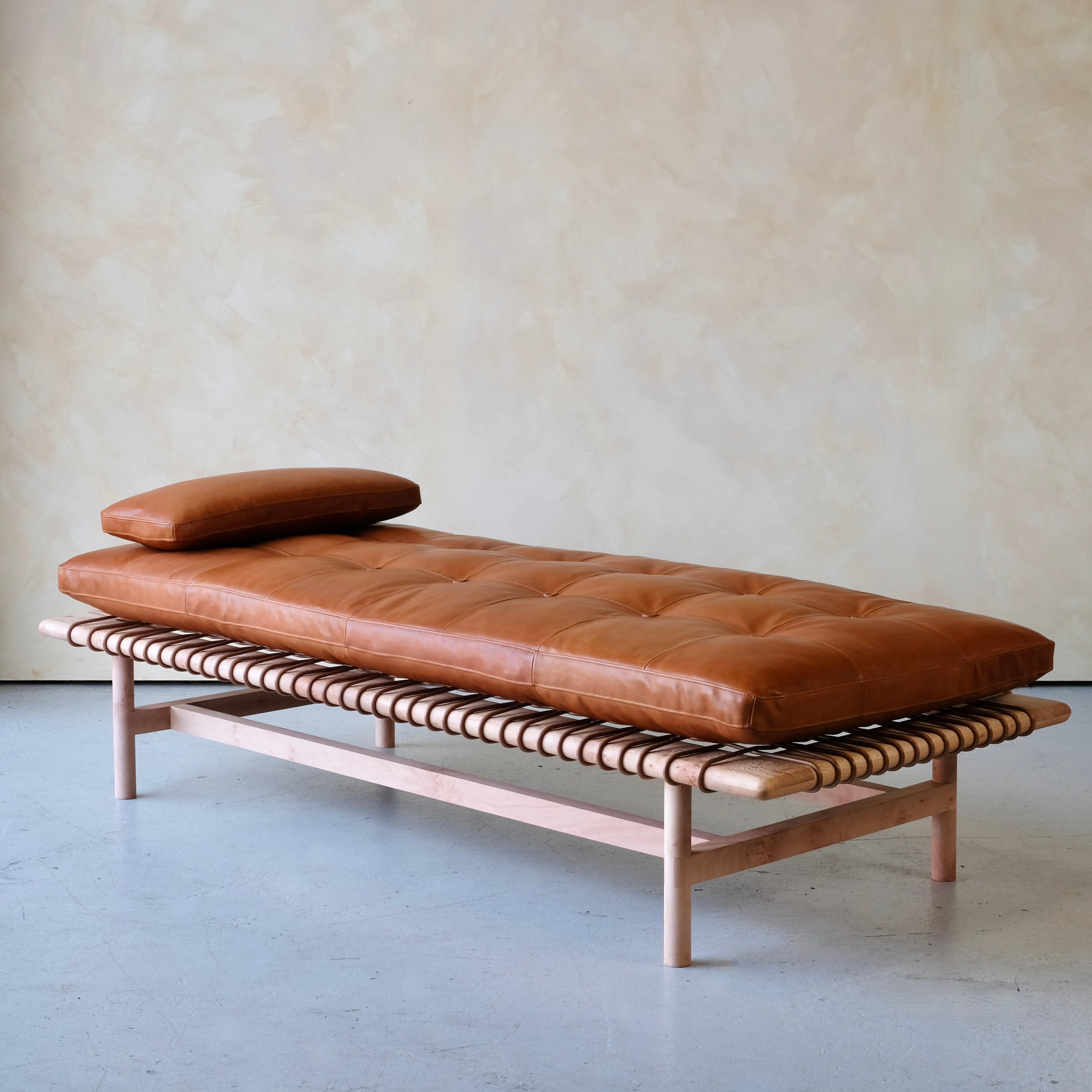 Mesa Daybed in London Plane and Hermes Leather