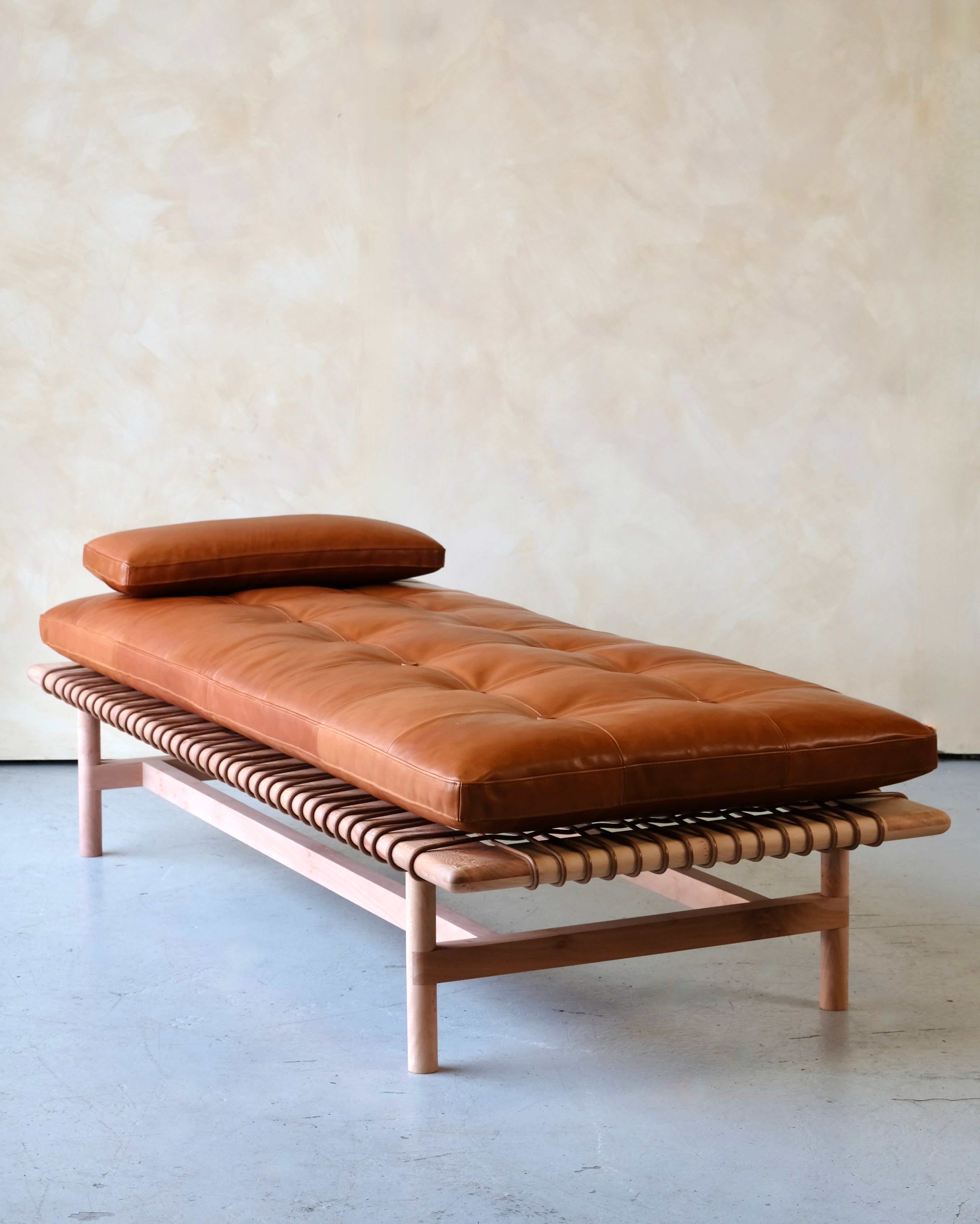 Mesa Daybed in London Plane and Hermes Leather