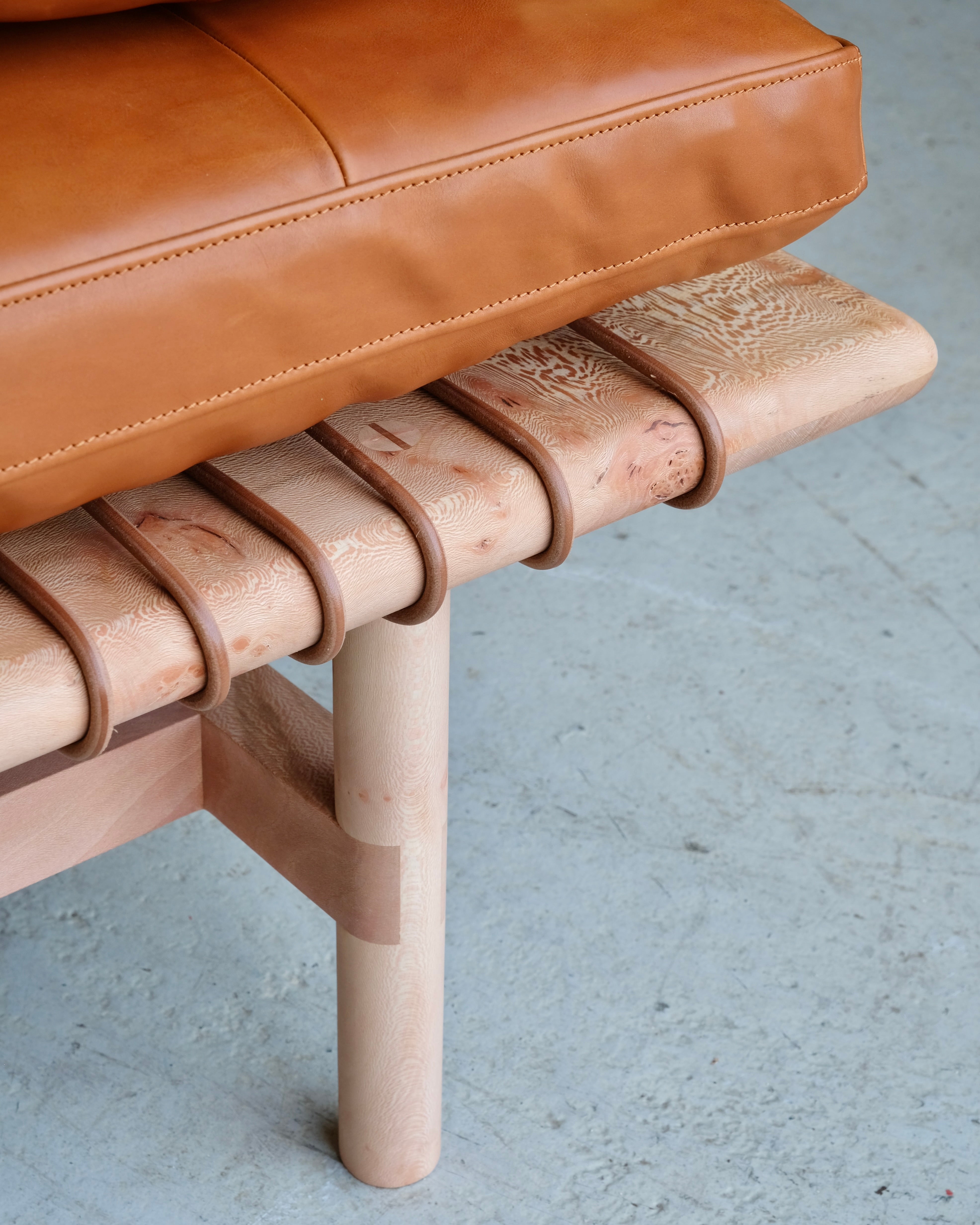 Mesa Daybed in London Plane and Hermes Leather