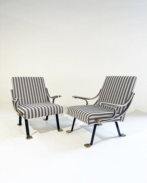 Digamma Lounge Chairs in Dedar Cotton Twill, Pair