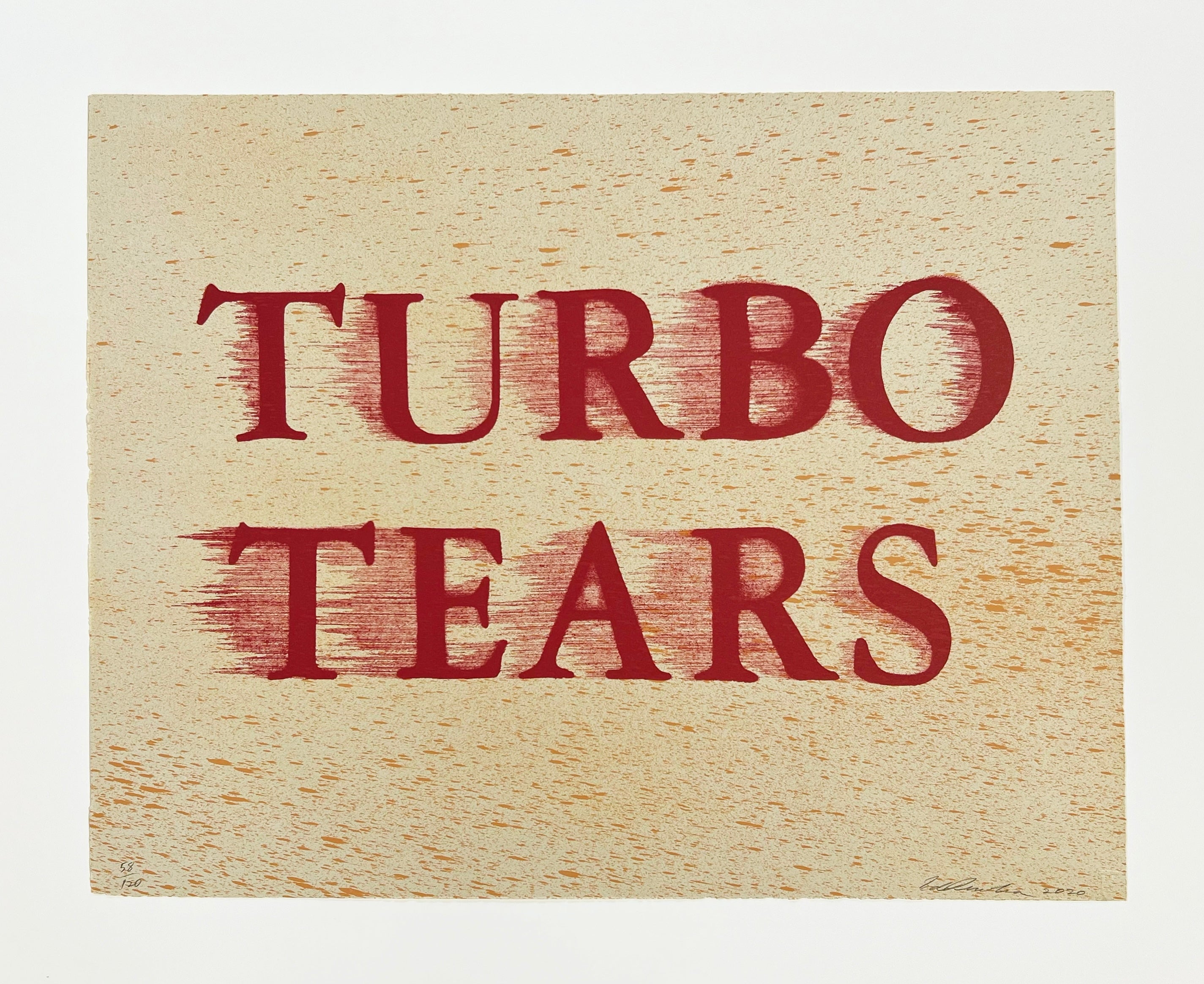 Turbo Tears, Lithograph on Paper, Framed
