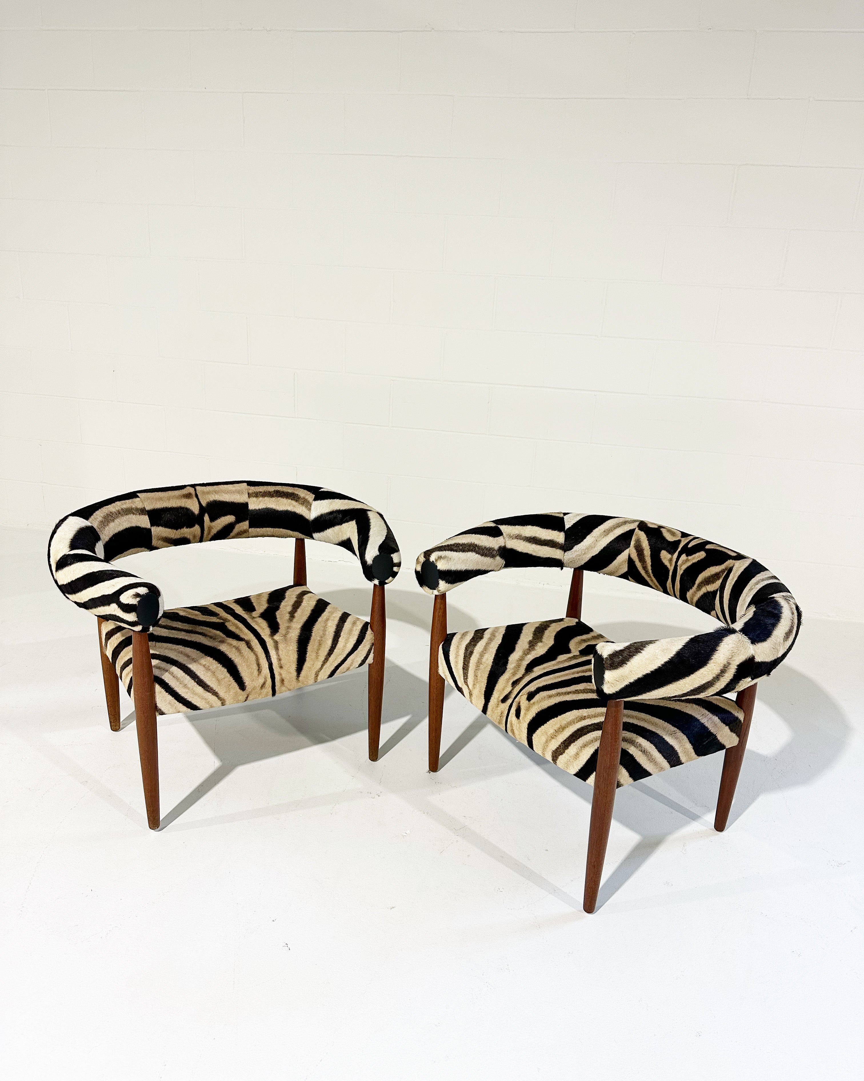 Ring Lounge Chairs in Zebra Hide