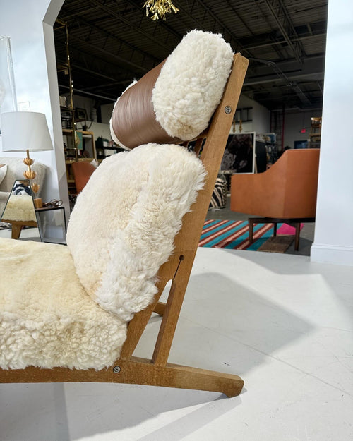 Model GE 375 Lounge Chair in California Sheepskin