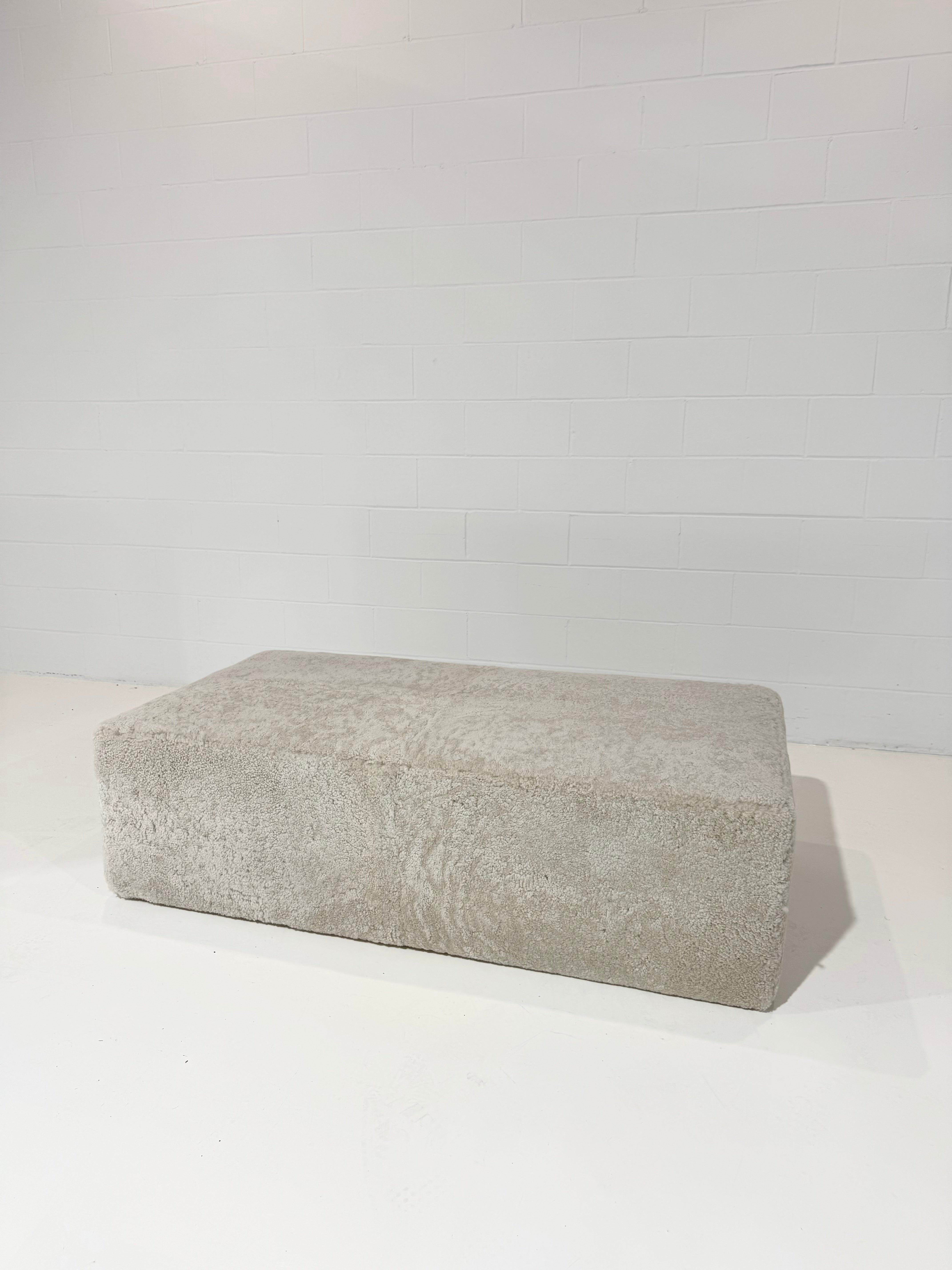 The Forsyth Ottoman in Shearling