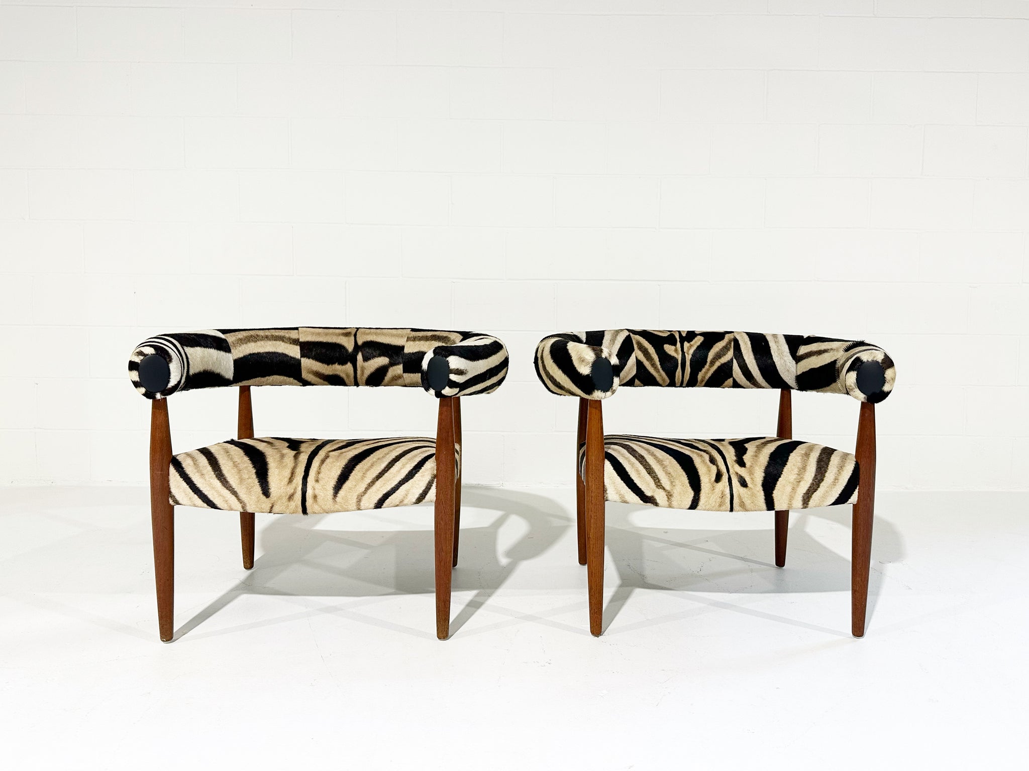 Ring Lounge Chairs in Zebra Hide