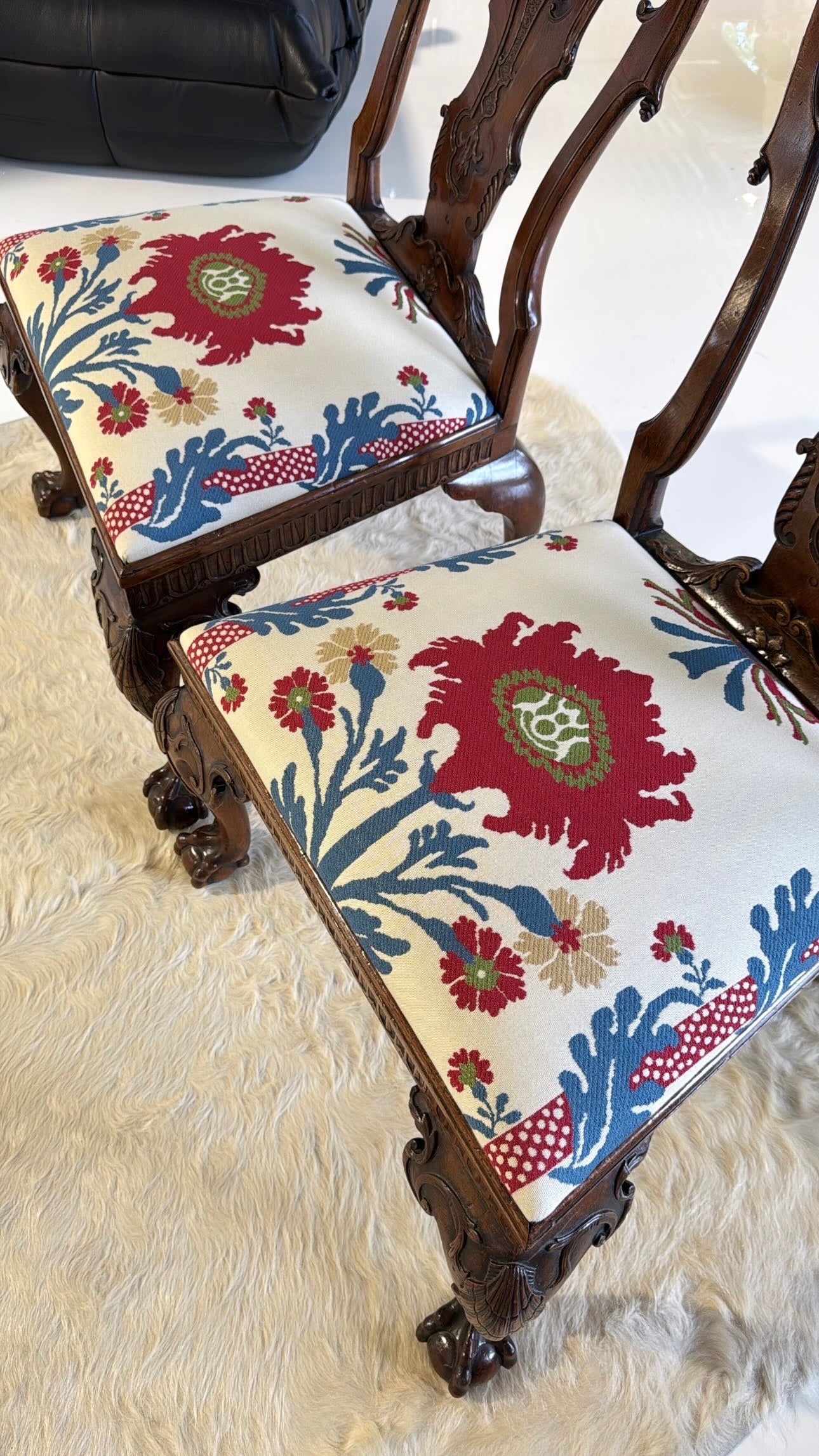 A Fine Pair of George II Walnut Side Chairs