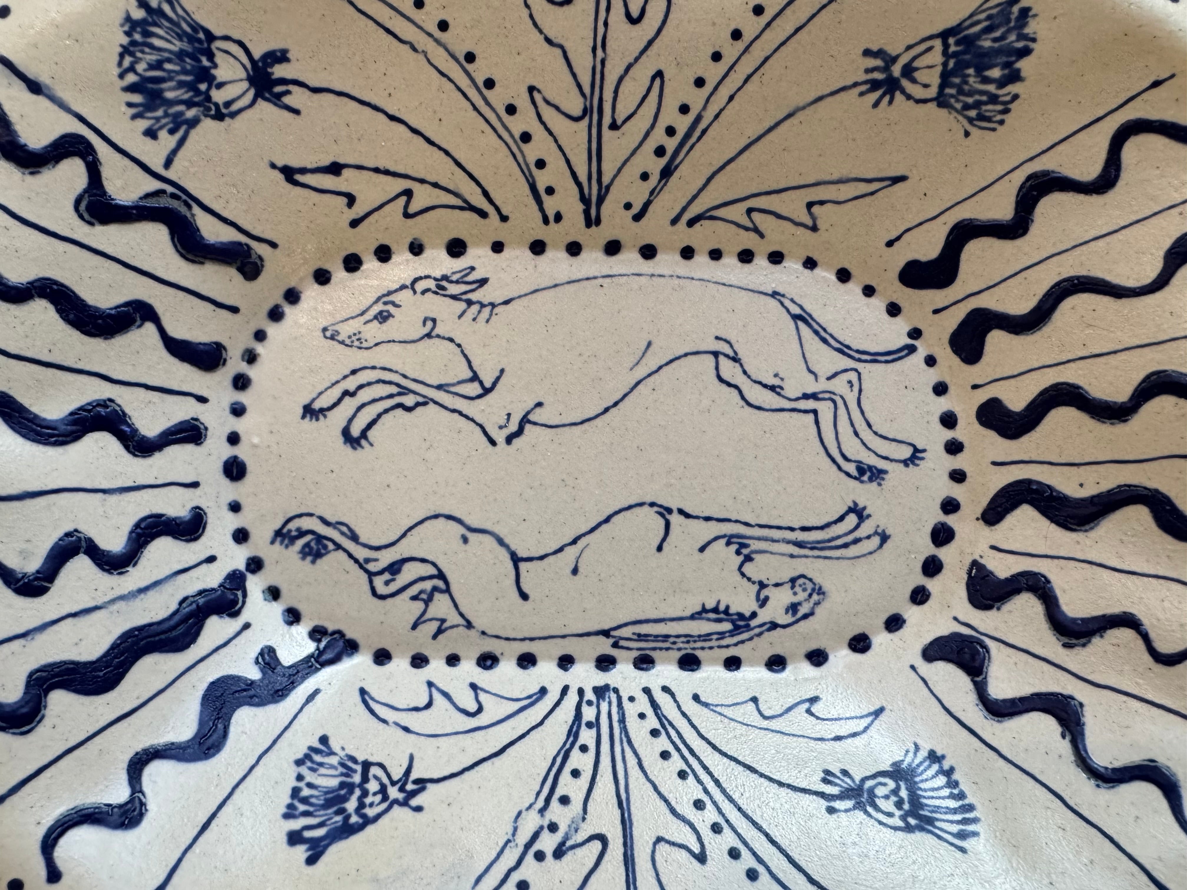 Hound and Hare Serving Dish