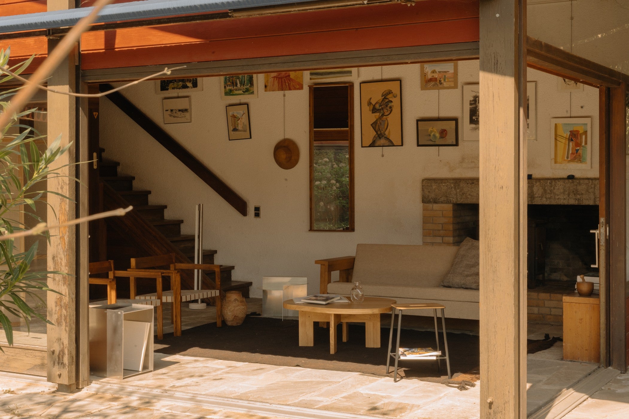 Adam Stool | Raw Steel and Natural Leather